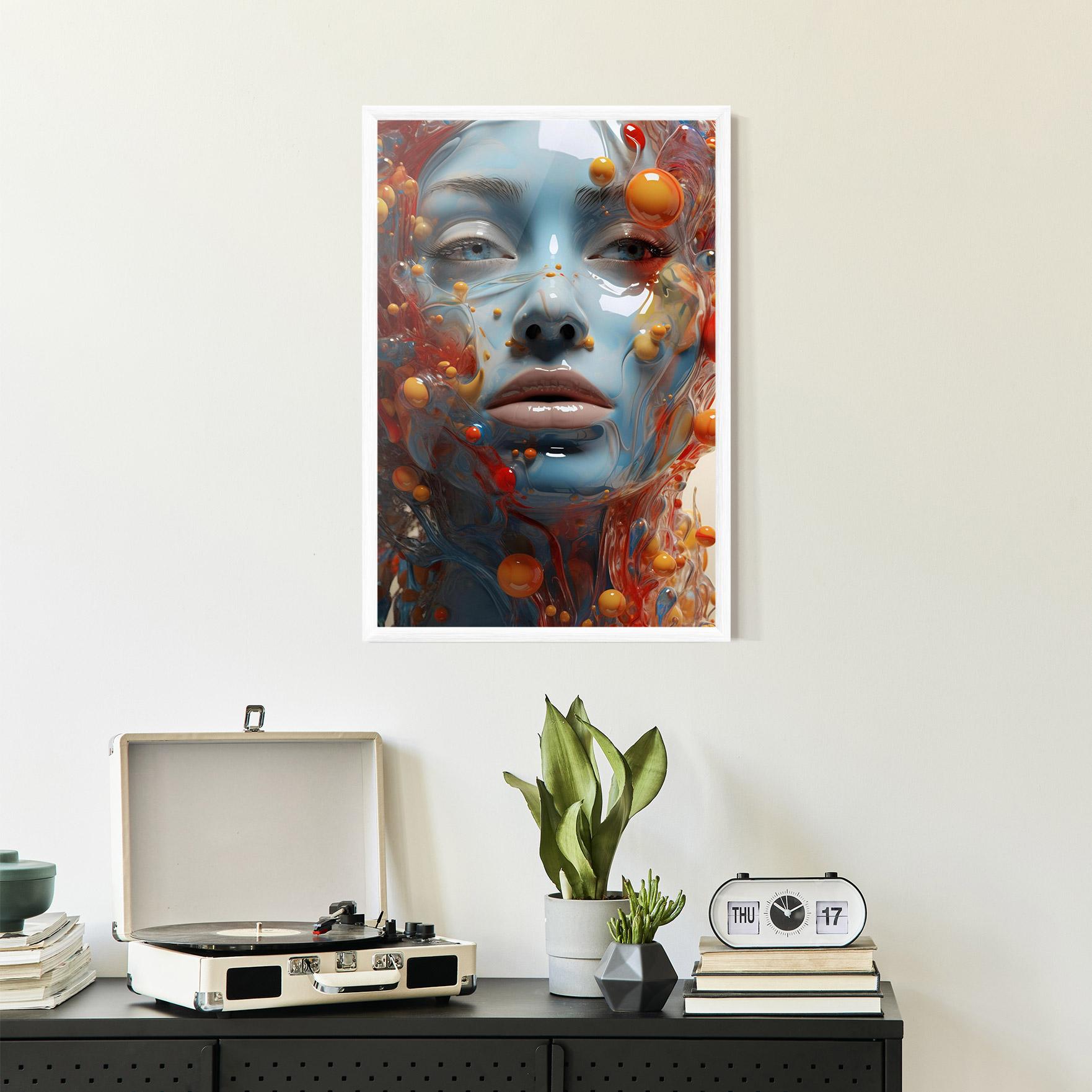 Poster Înrămat Pretty Blue Face mockup 2
