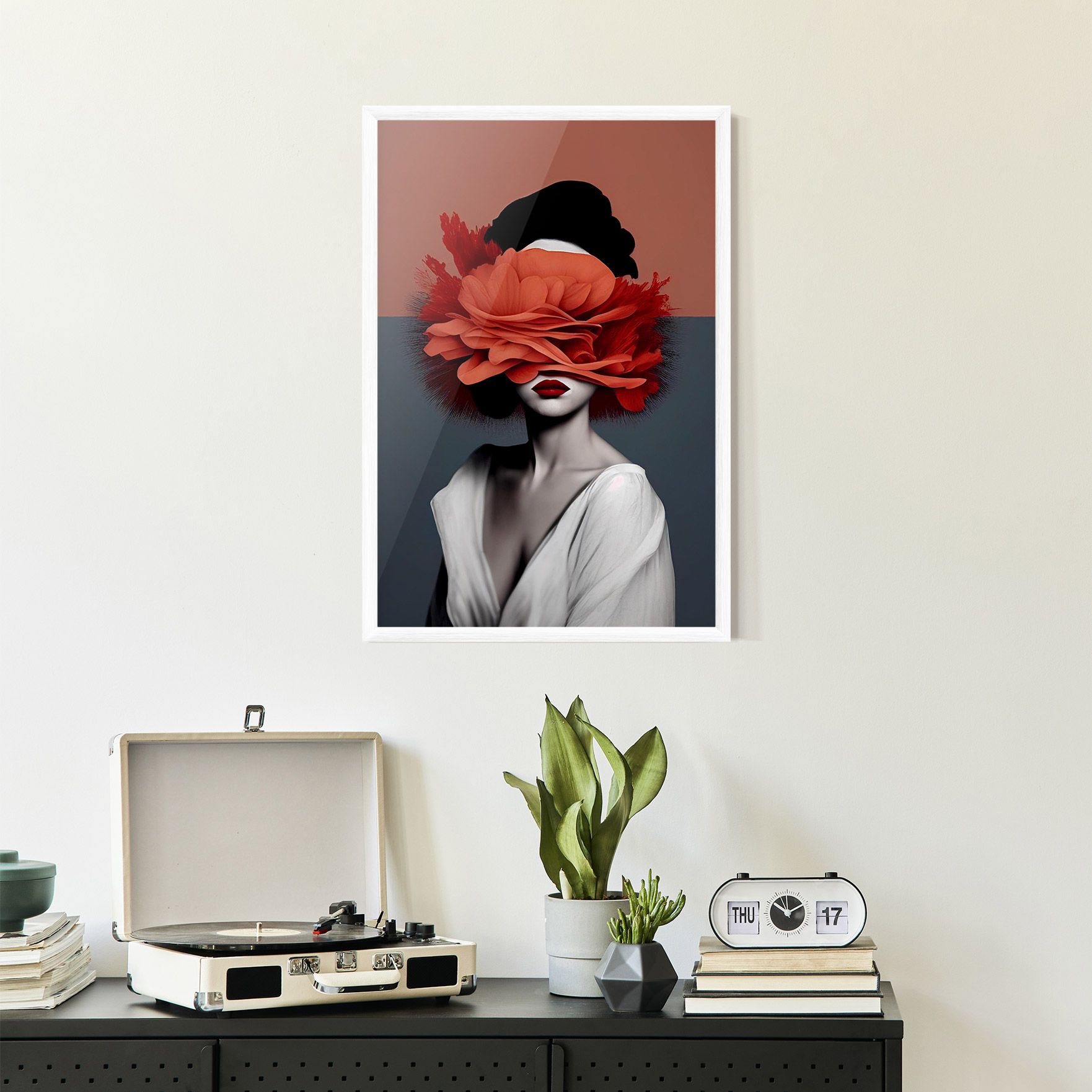 Red Flower Woman mockup 2