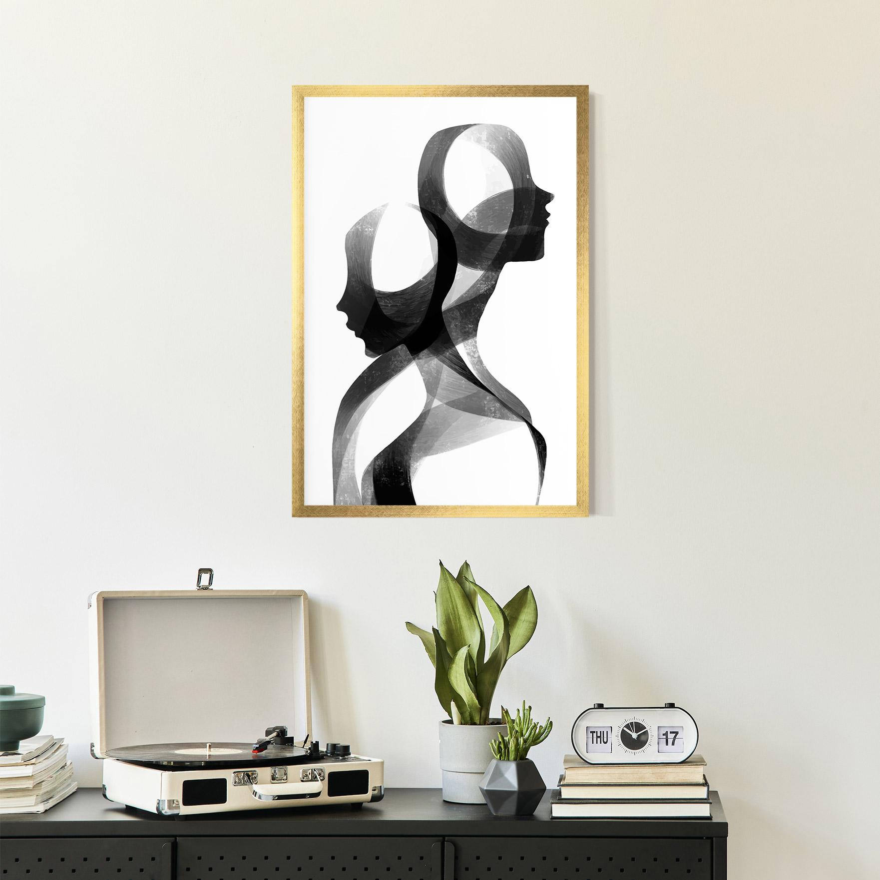 Poster Înrămat Abstract Grey Couple mockup 2