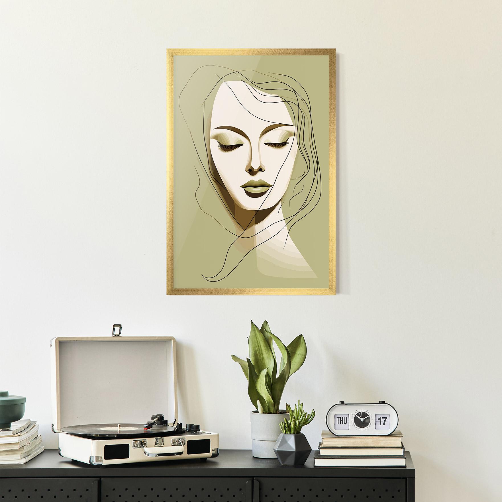 Poster Înrămat Cream Womans Face mockup 2