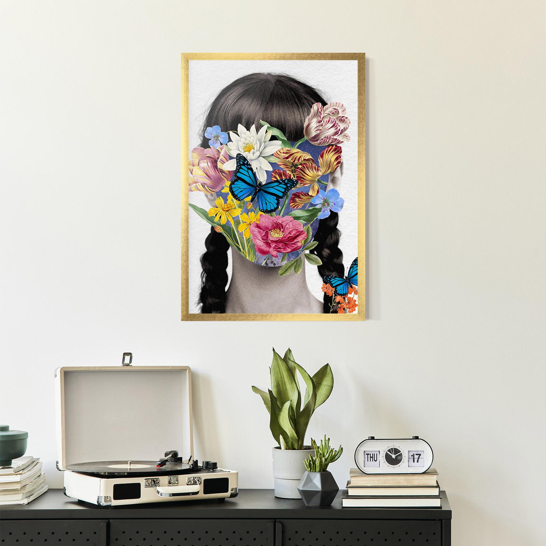 Poster Înrămat Flower Face Woman mockup 2