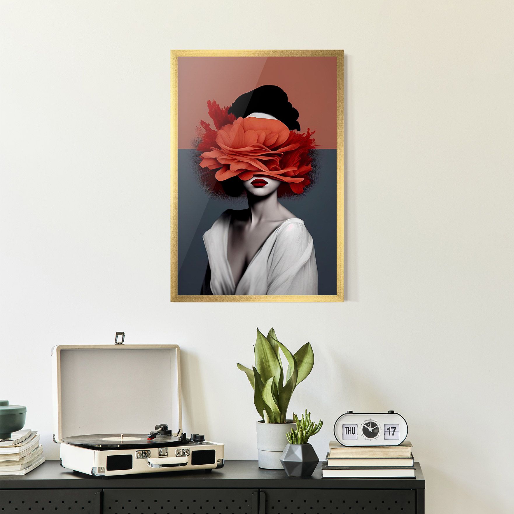 Red Flower Woman mockup 2