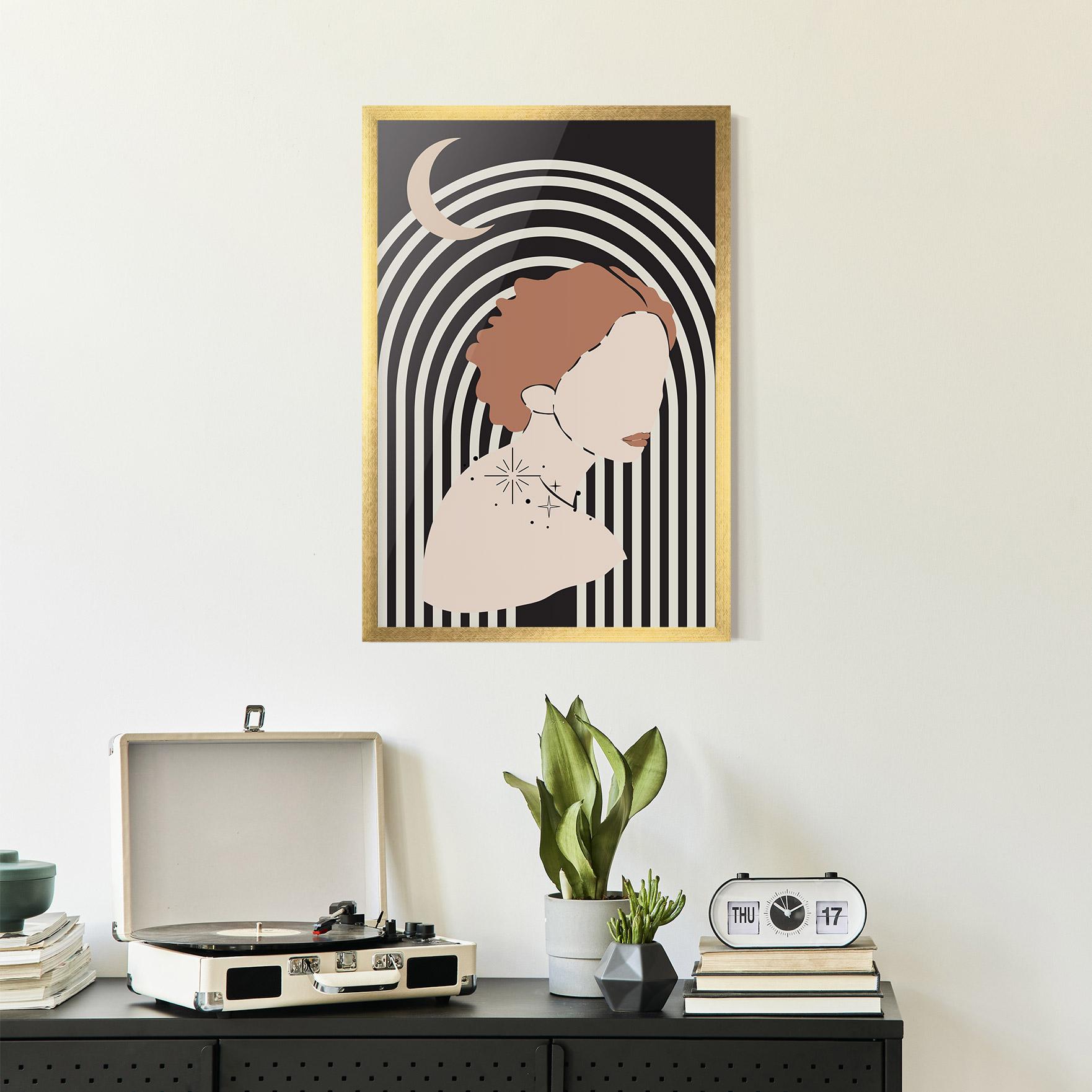 Poster Înrămat Woman Orange Lips mockup 2