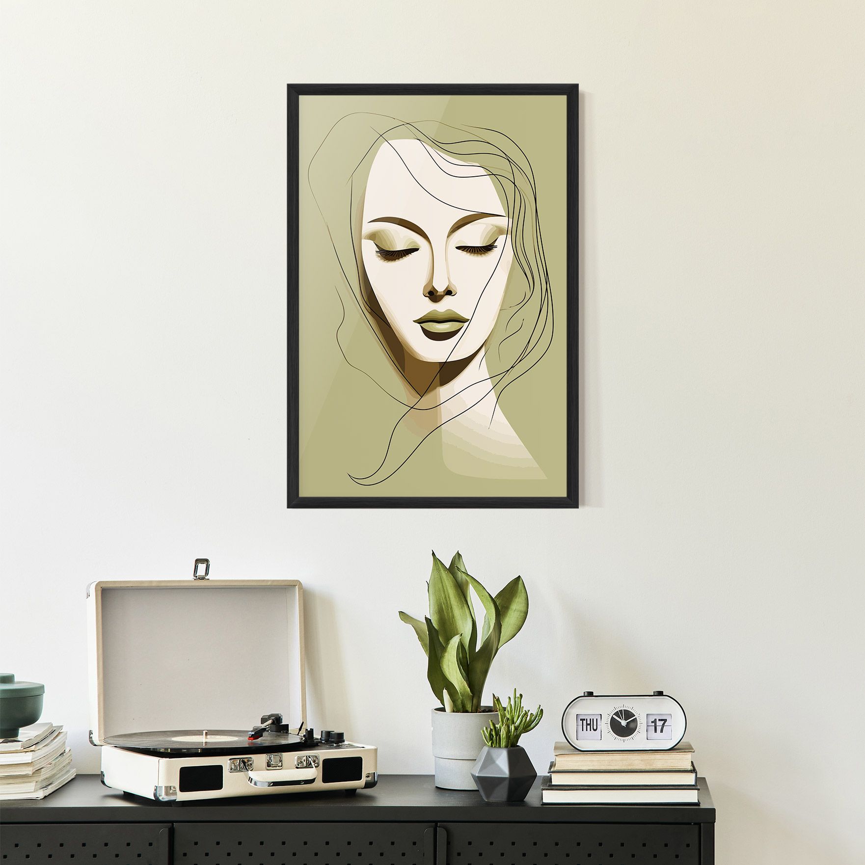 Cream Womans Face mockup 2