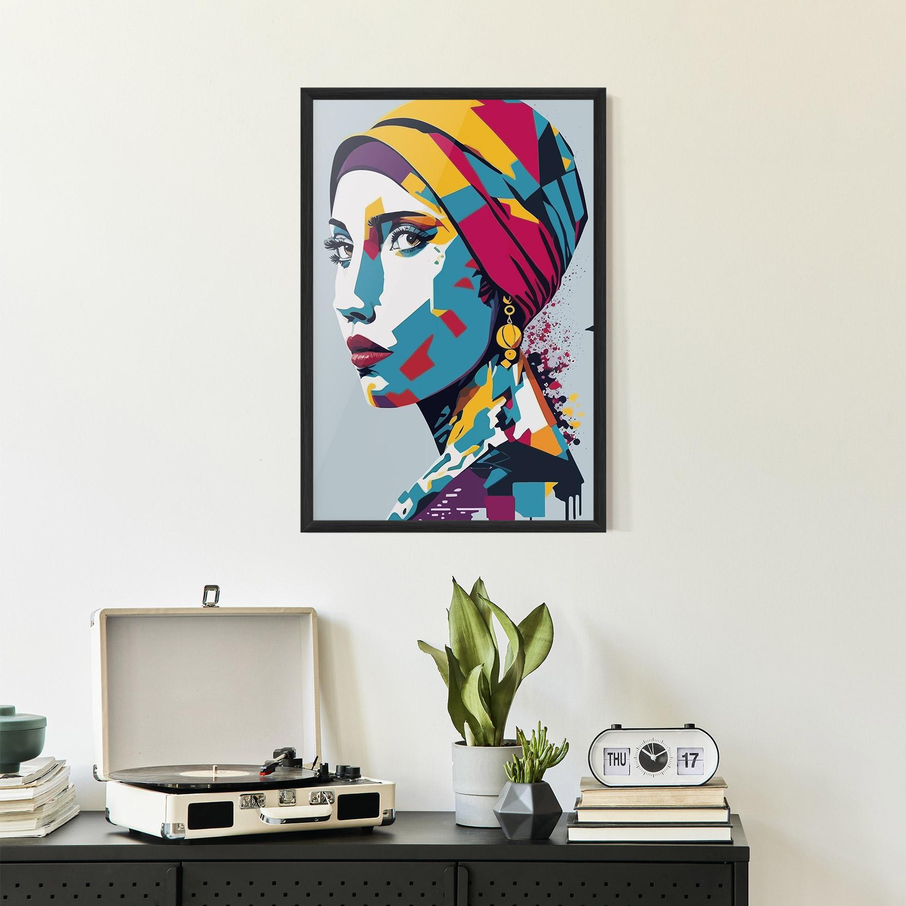 Poster Înrămat Long Face Woman mockup 2