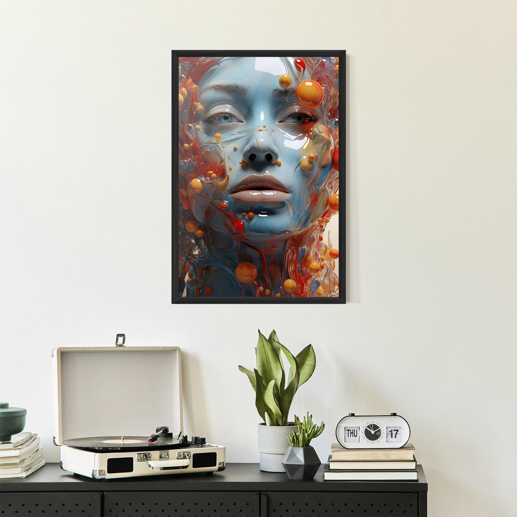 Poster Înrămat Pretty Blue Face mockup 2