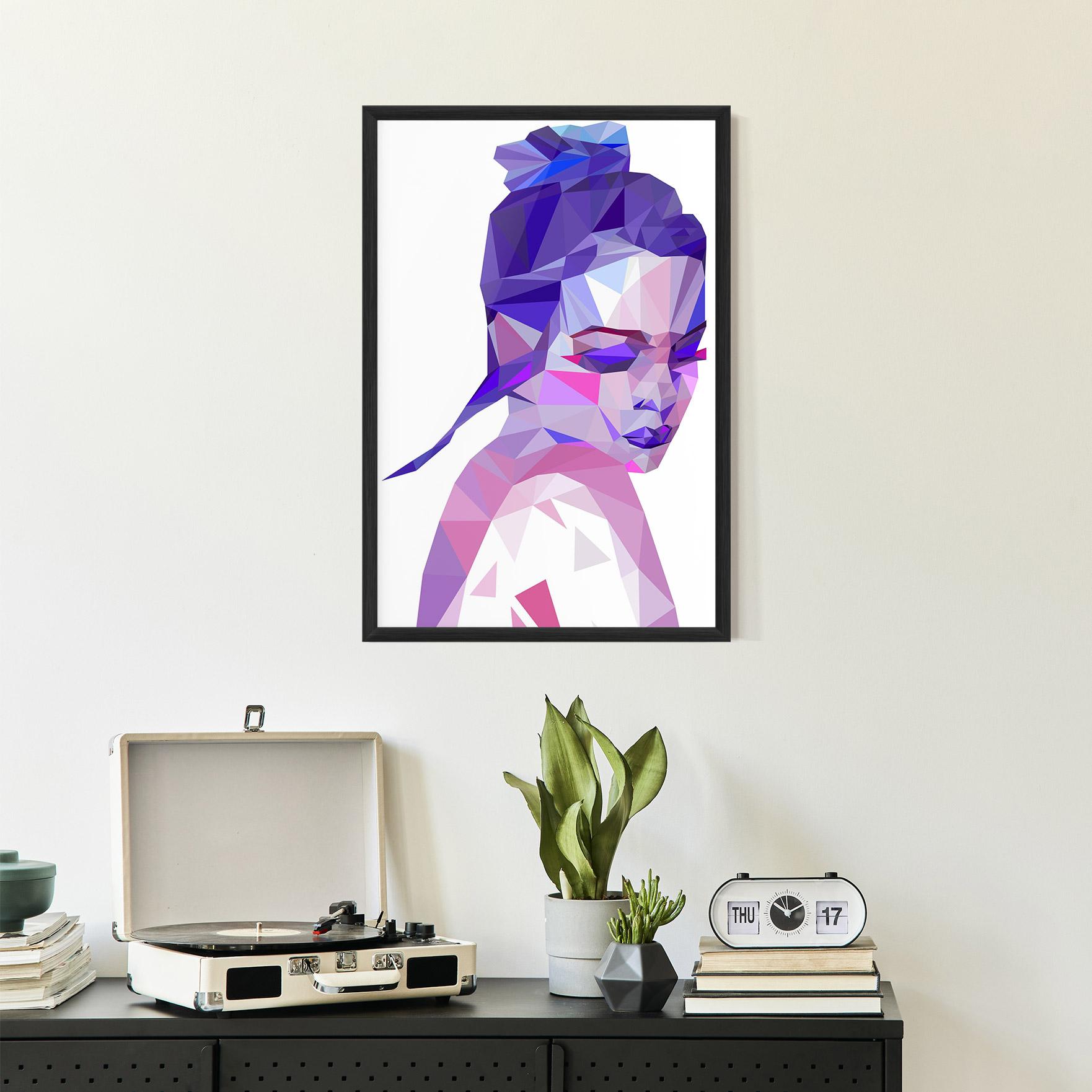 Poster Înrămat Purple Poly Girl mockup 2