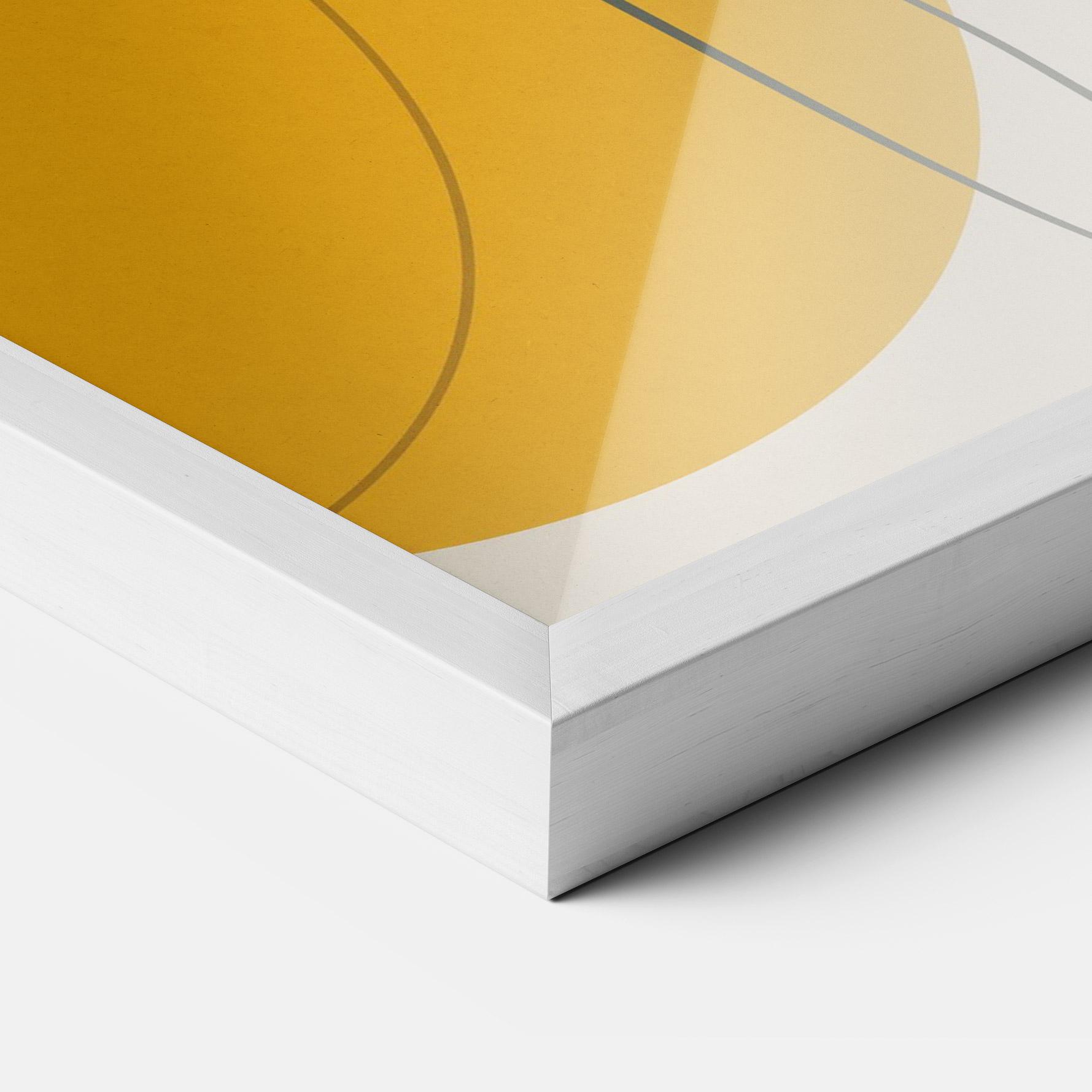 Poster Înrămat Yellow Circle Lady mockup 3