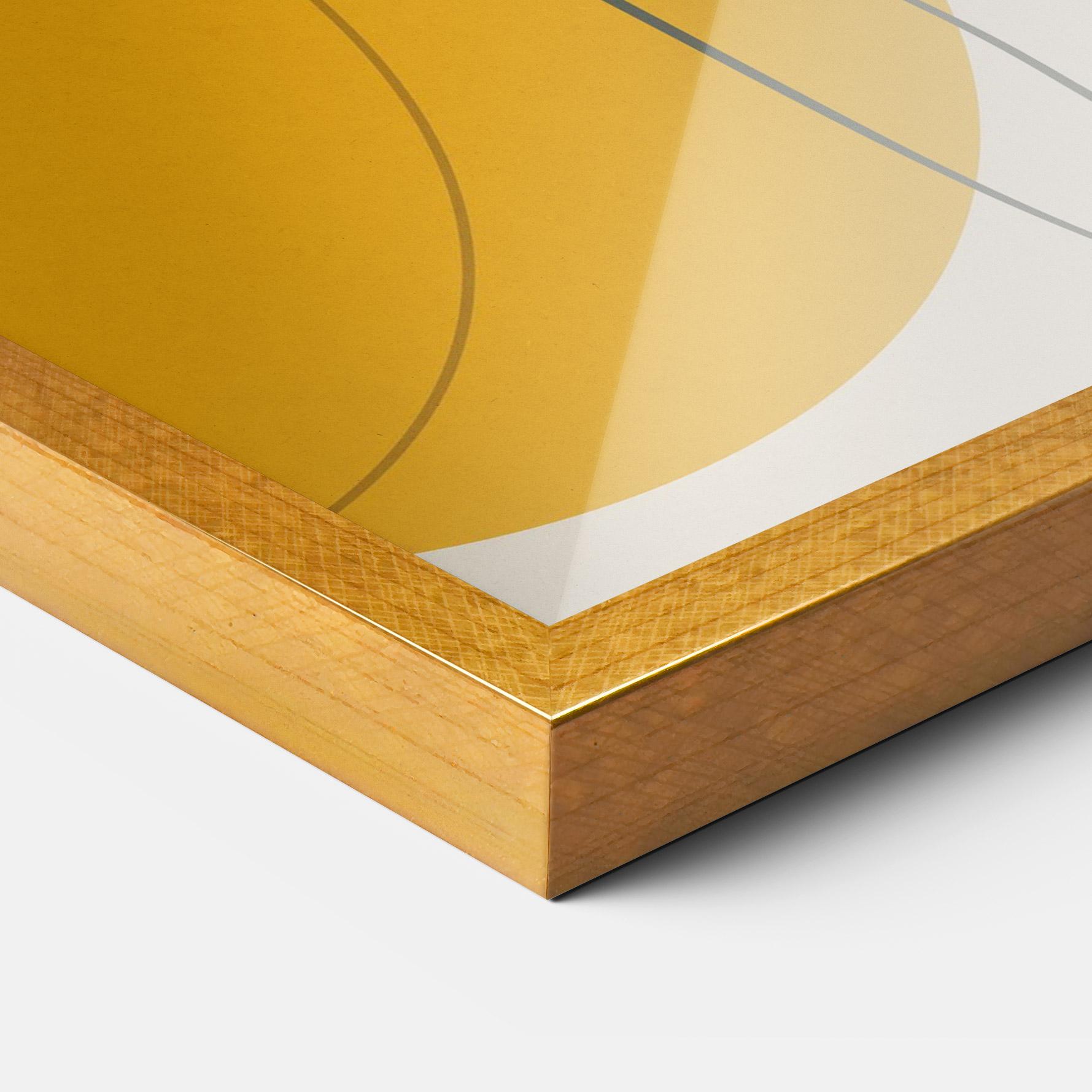 Poster Înrămat Yellow Circle Lady mockup 3