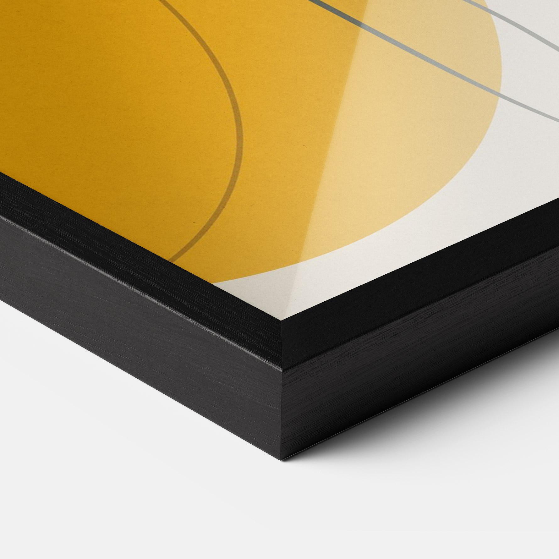 Poster Înrămat Yellow Circle Lady mockup 3