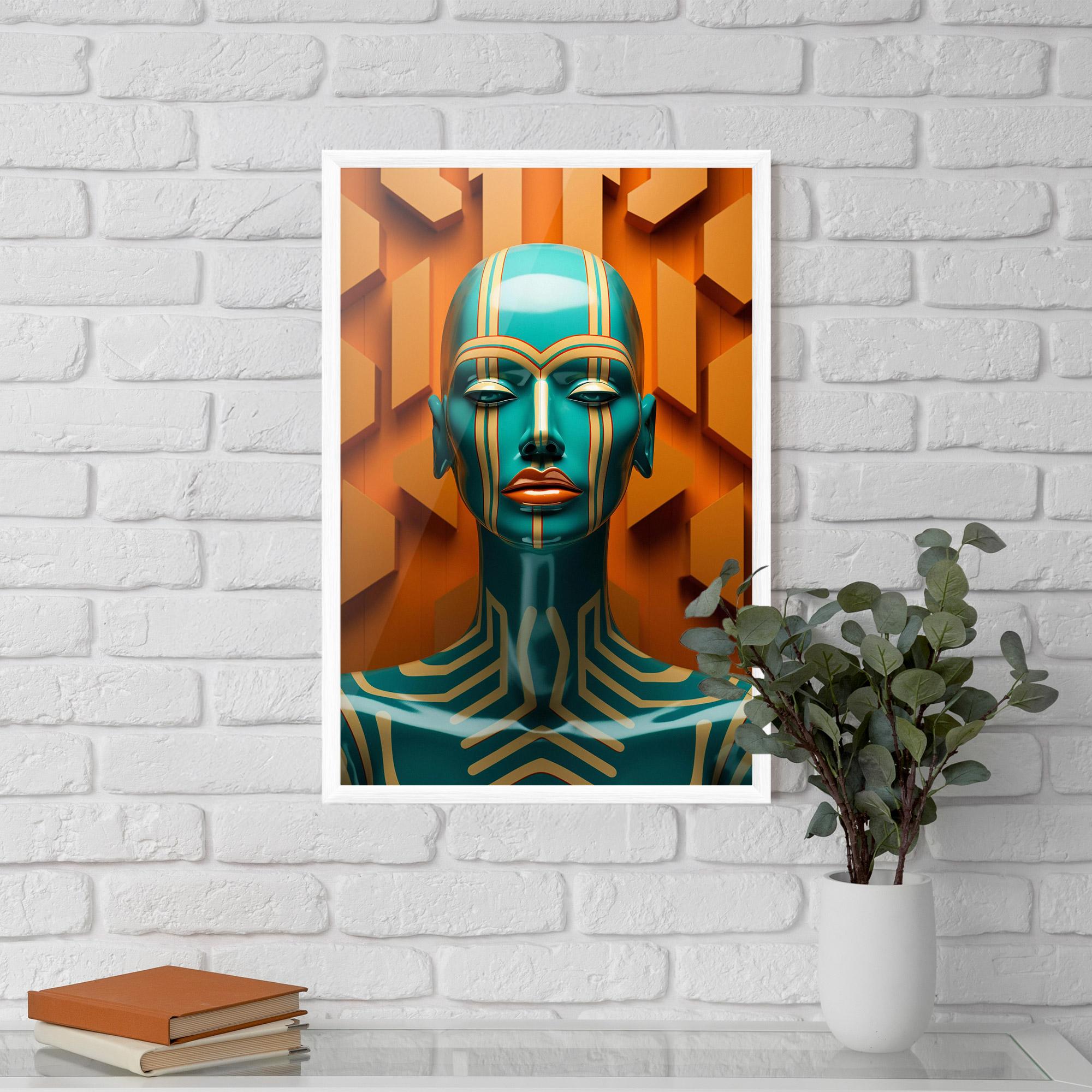 Poster Înrămat Abstract Blue Woman mockup 5