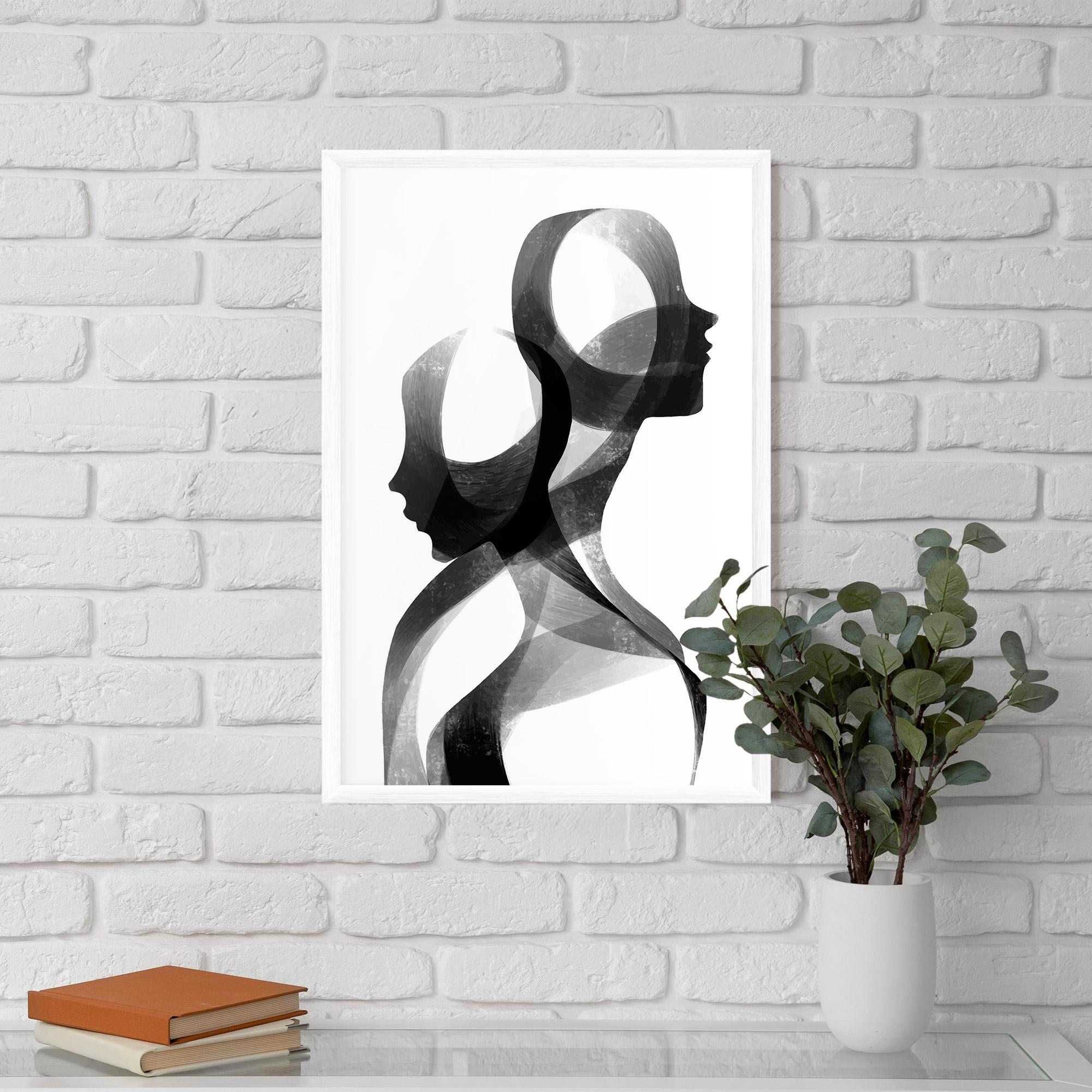 Poster Înrămat Abstract Grey Couple mockup 5