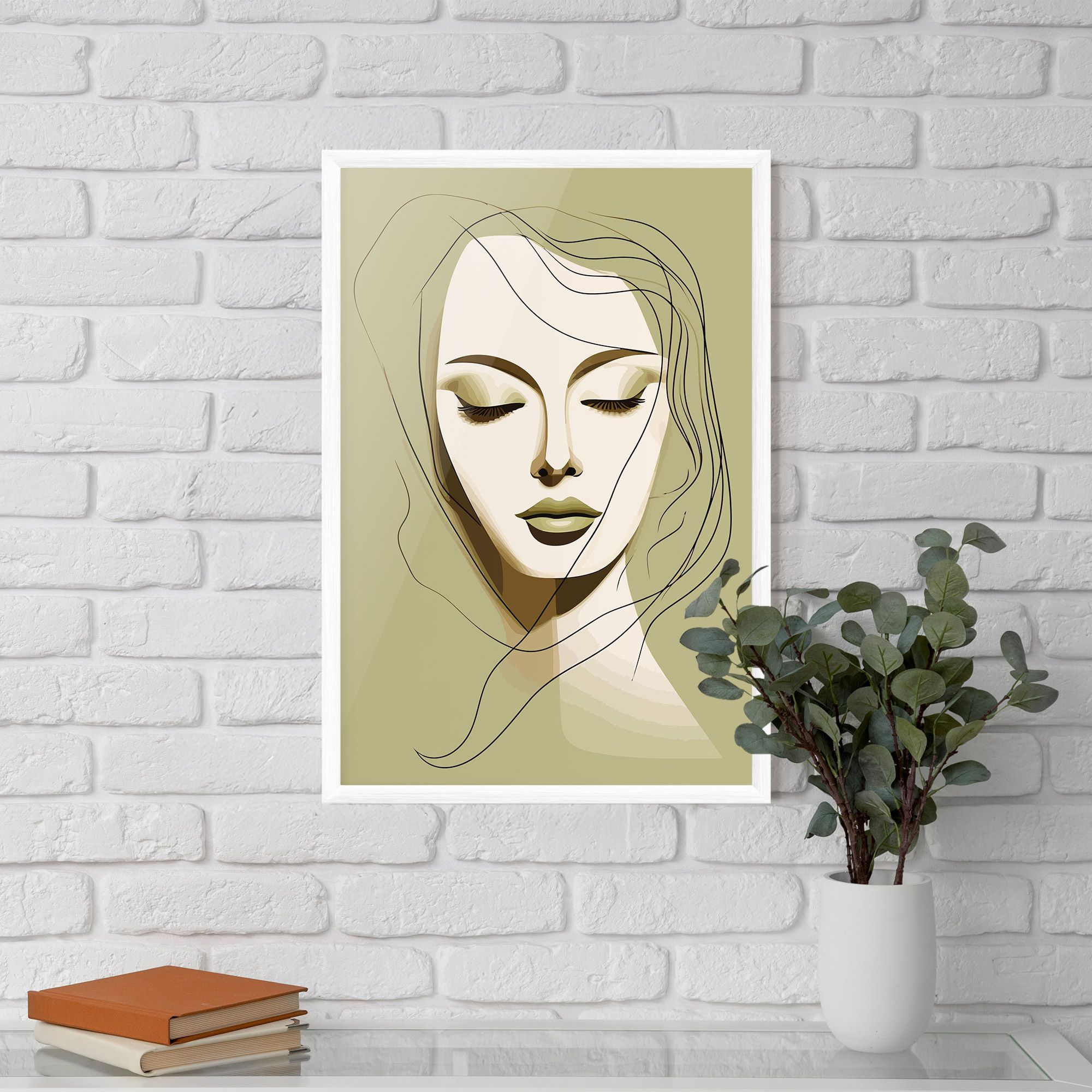 Cream Womans Face mockup 5