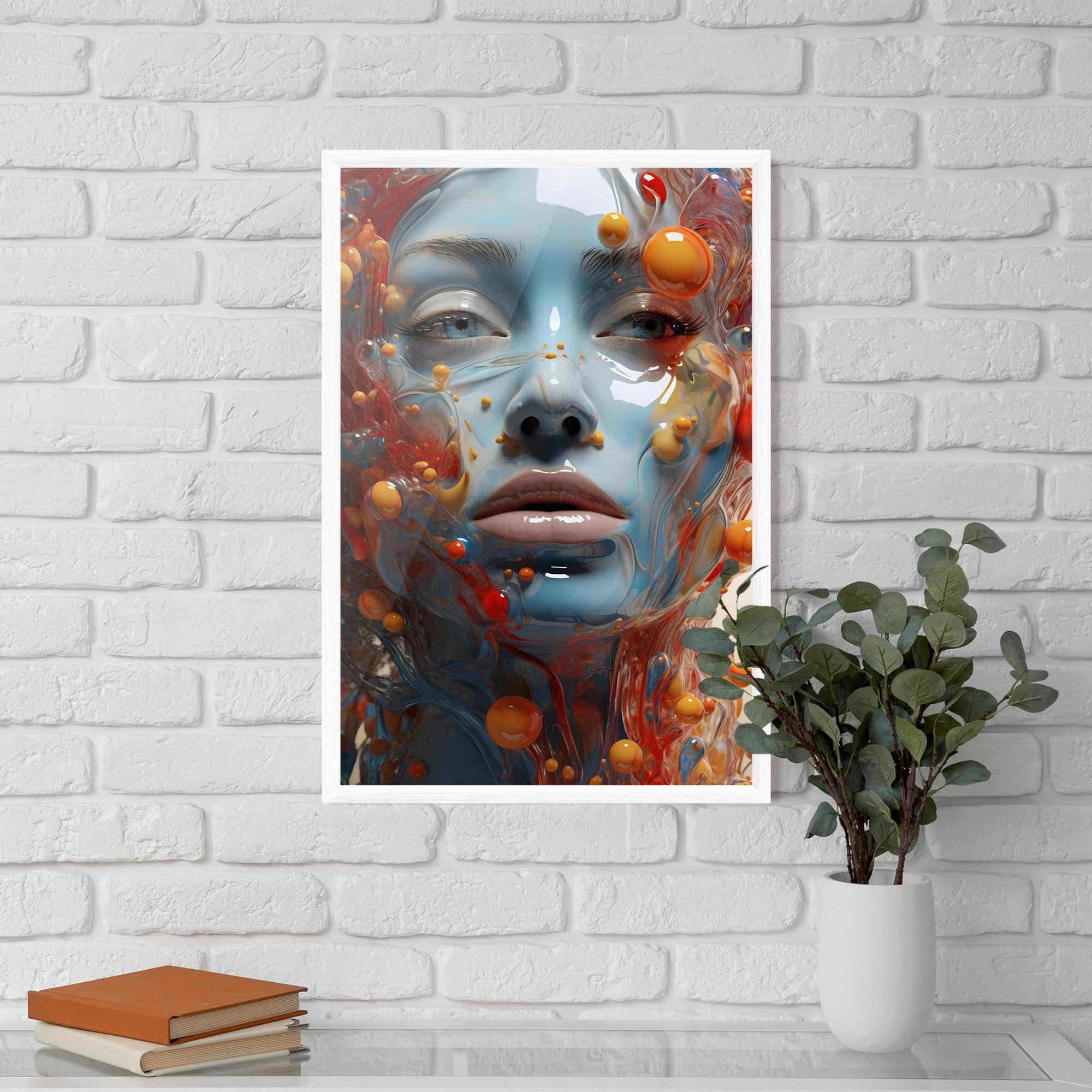 Poster Înrămat Pretty Blue Face mockup 5