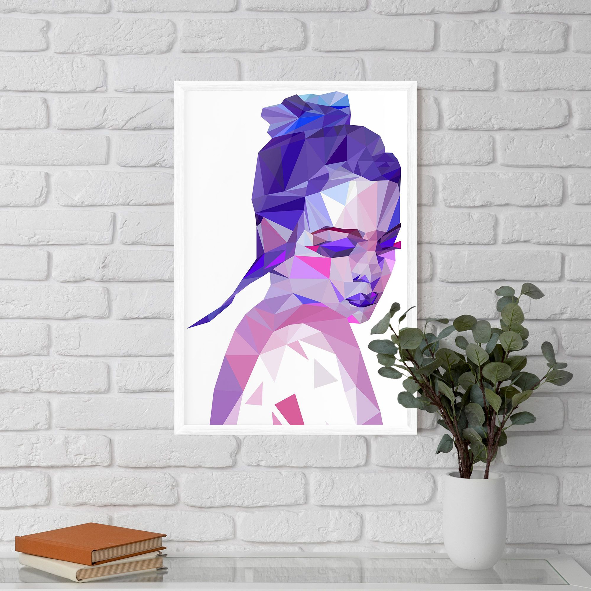 Purple Poly Girl mockup 5