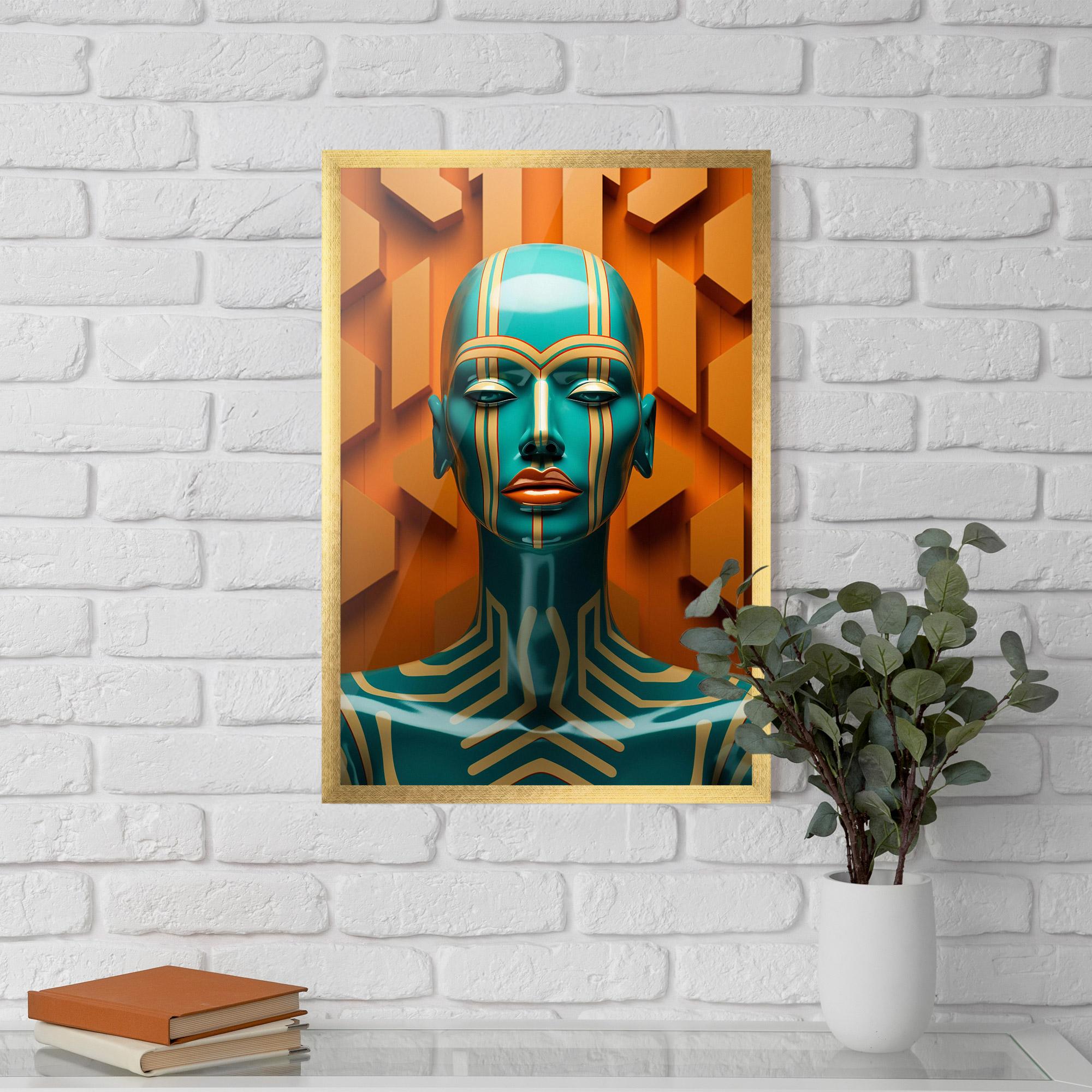 Poster Înrămat Abstract Blue Woman mockup 5