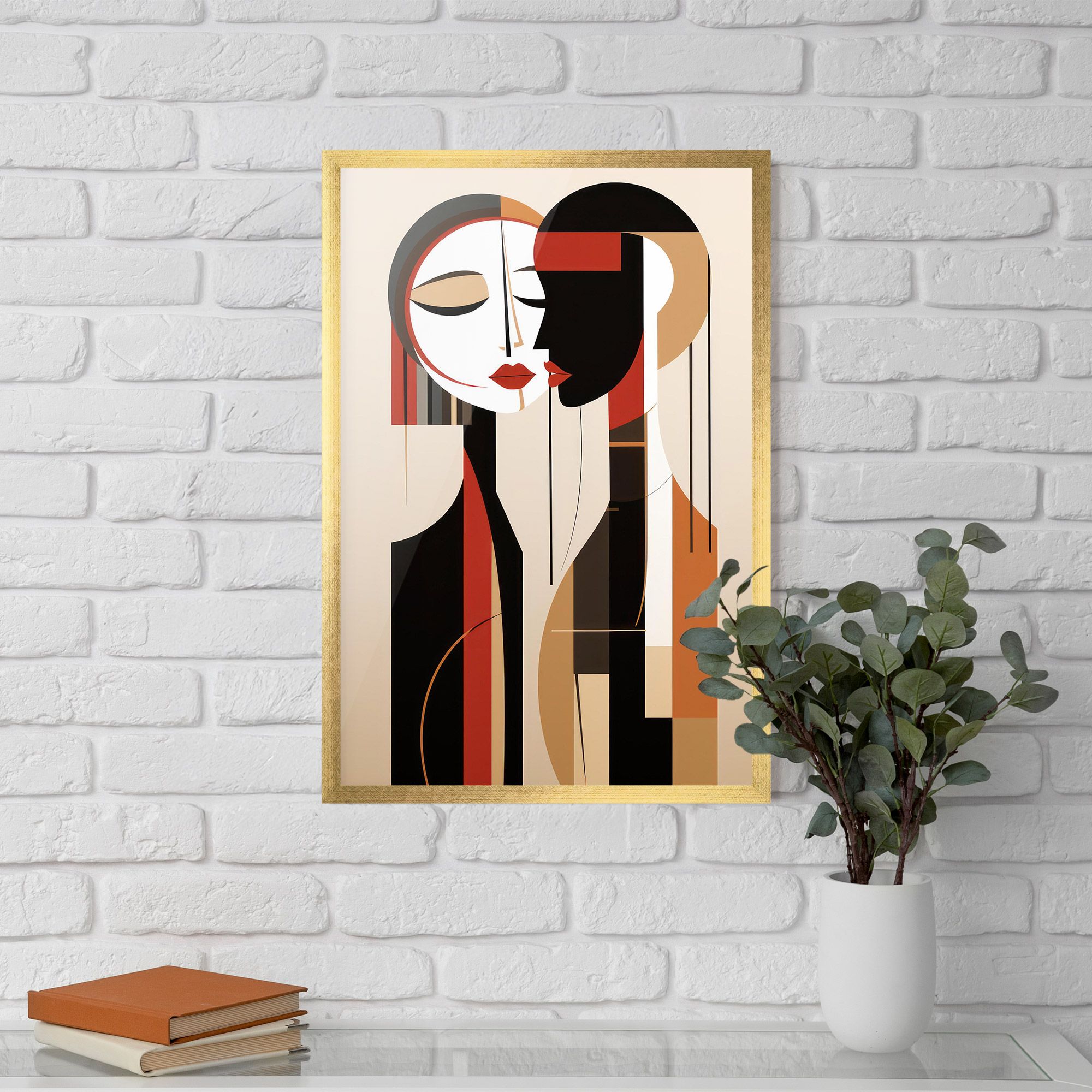 Abstract Couple Kissing mockup 5