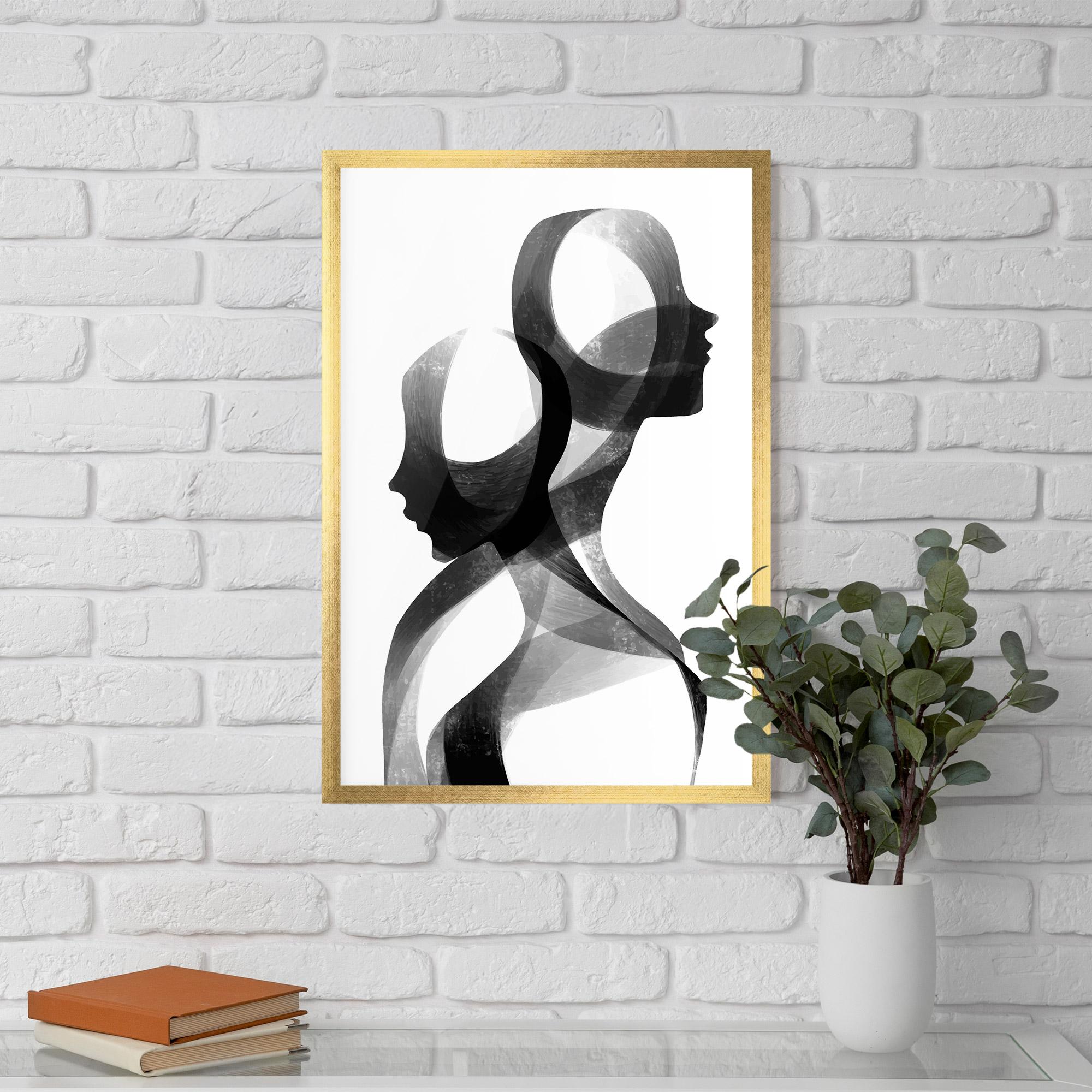 Poster Înrămat Abstract Grey Couple mockup 5