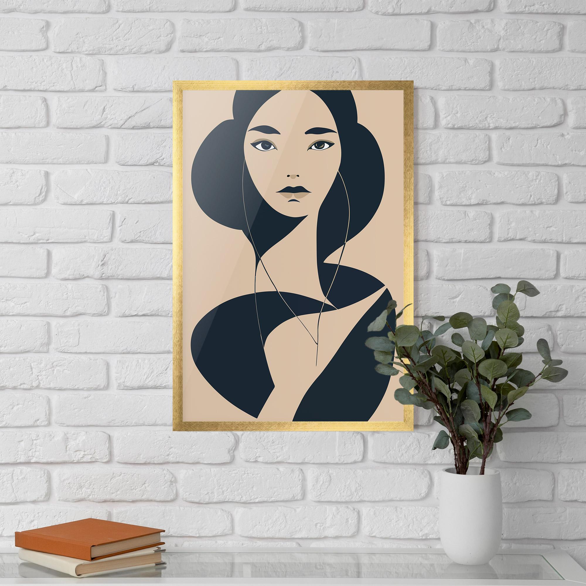 Poster Înrămat Cream Blue Woman mockup 5