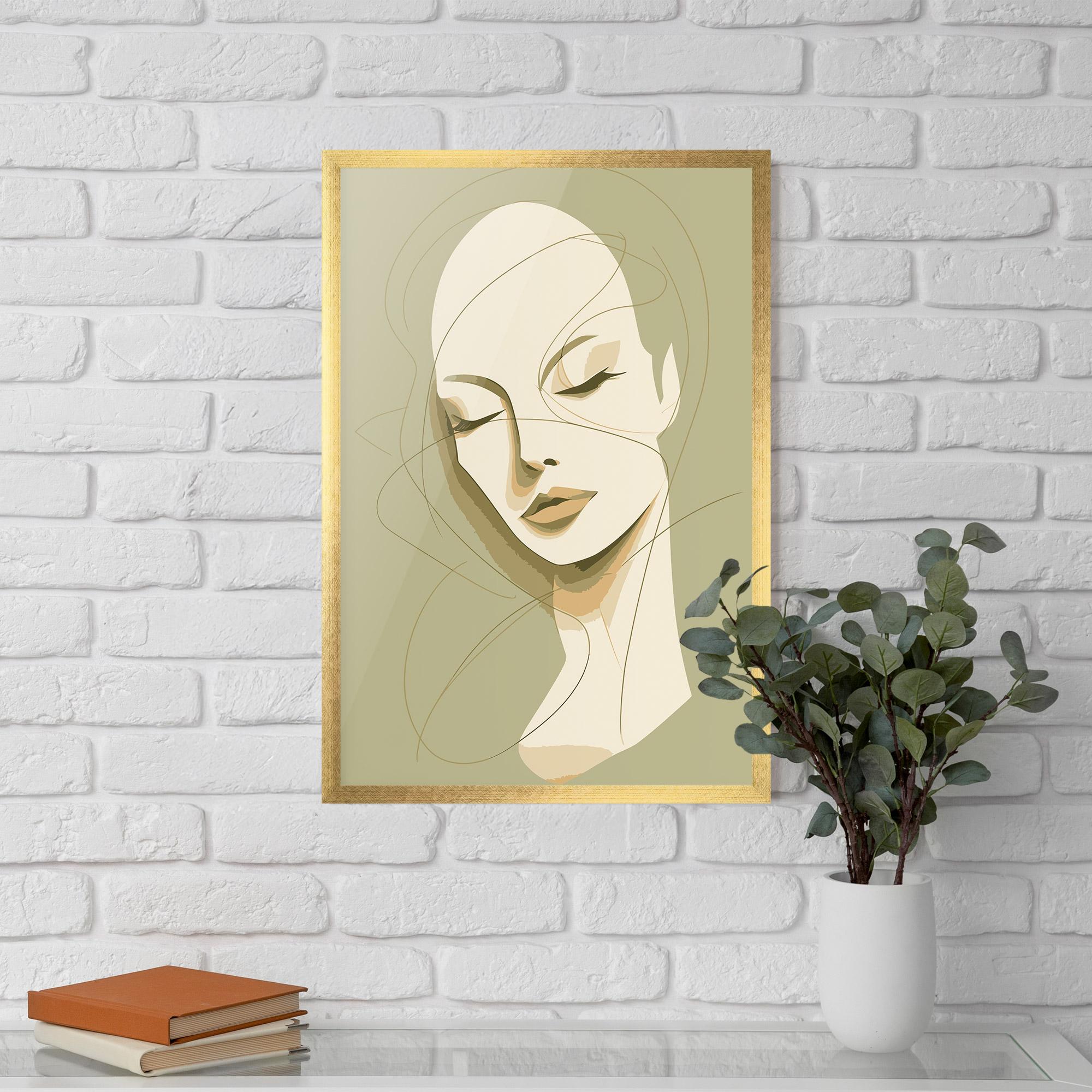 Poster Înrămat Cream Woman Head mockup 5