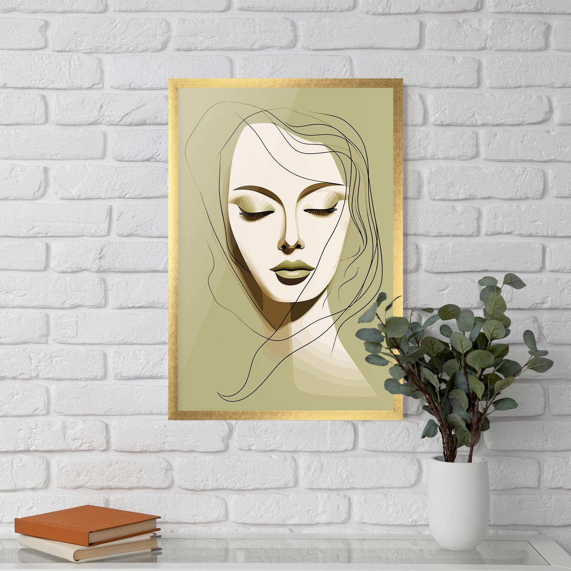 Poster Înrămat Cream Womans Face mockup 5