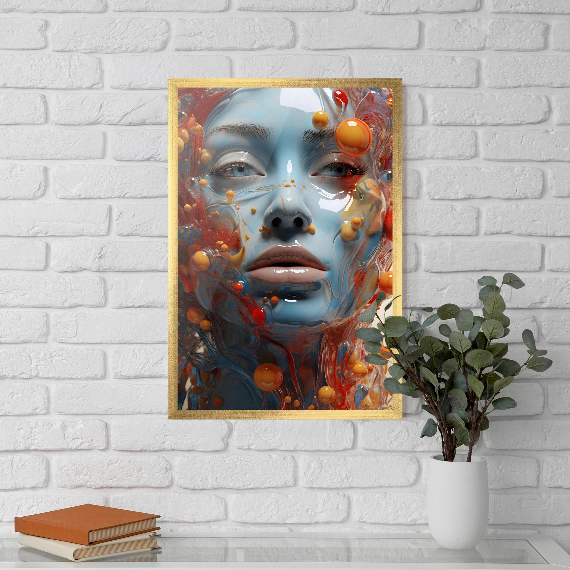 Poster Înrămat Pretty Blue Face mockup 5