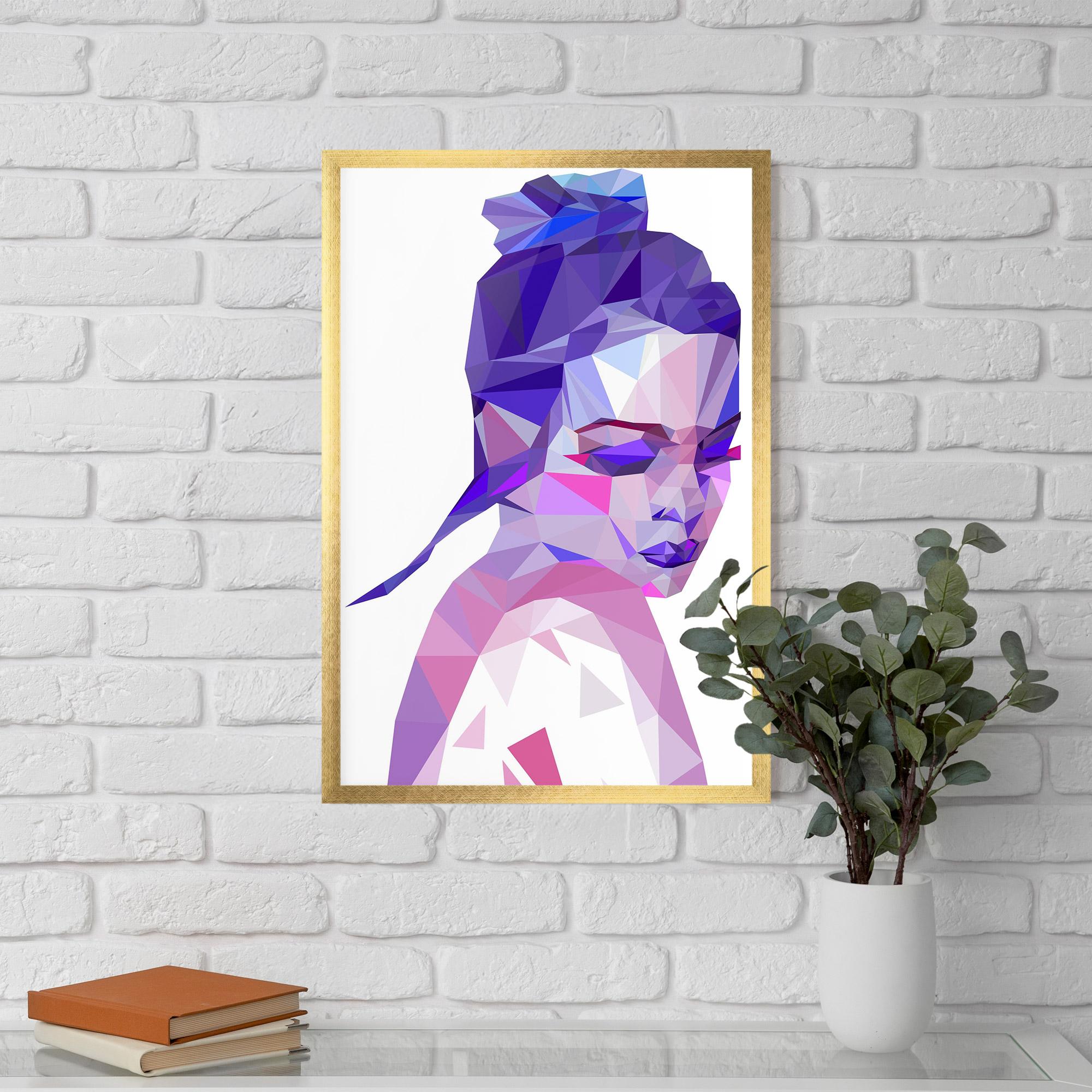 Poster Înrămat Purple Poly Girl mockup 5