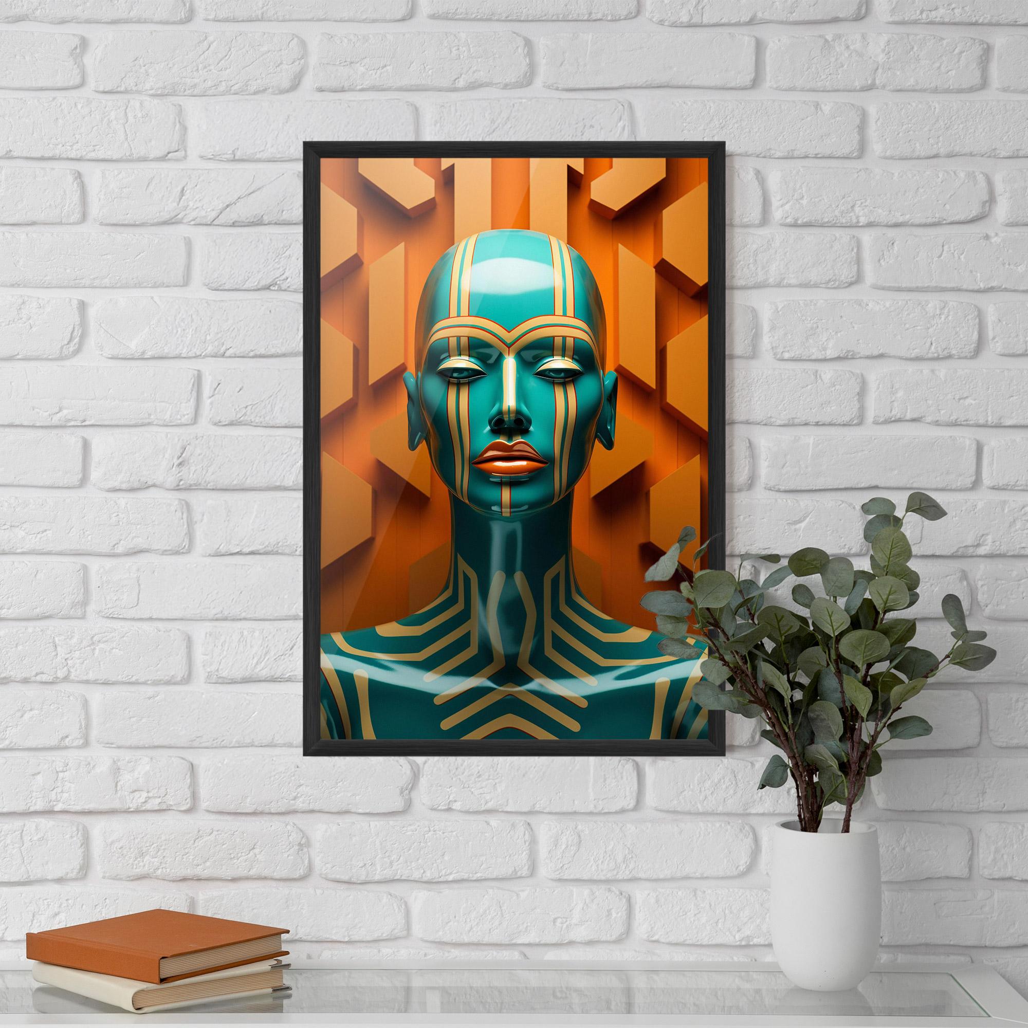 Poster Înrămat Abstract Blue Woman mockup 5