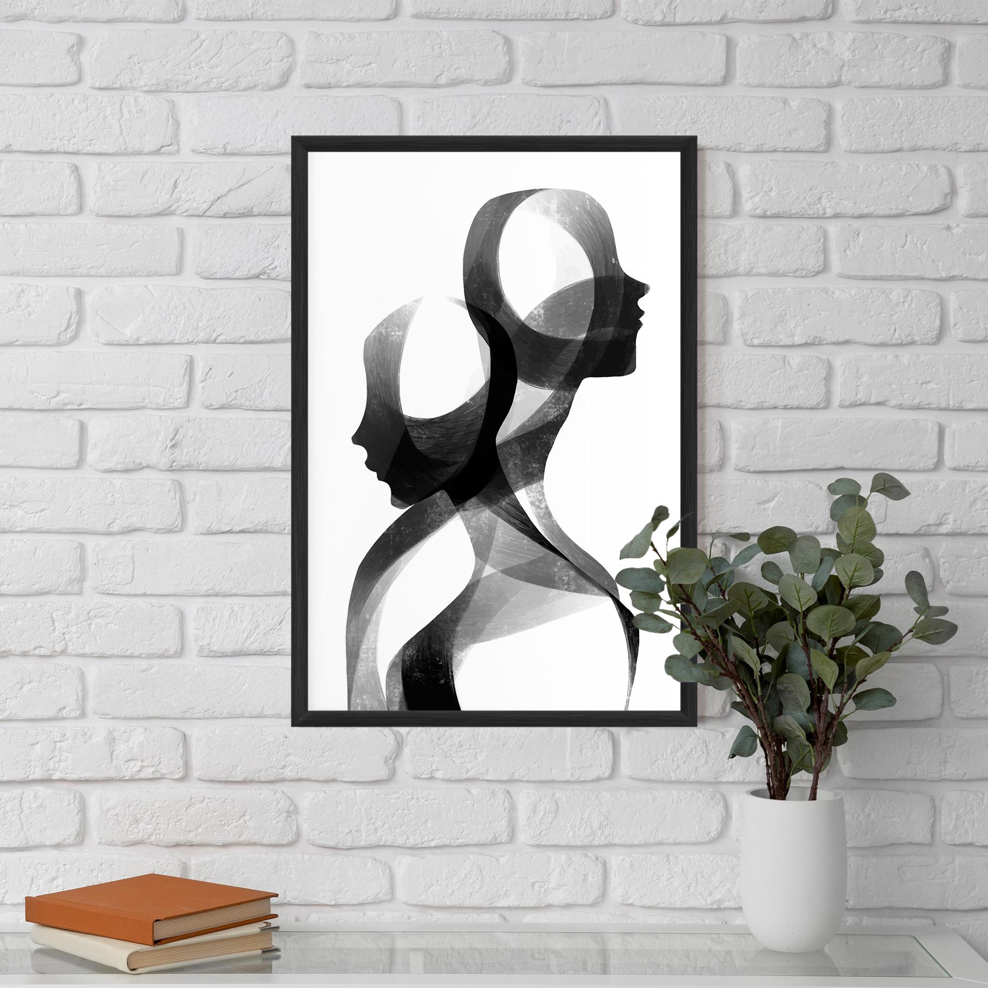 Poster Înrămat Abstract Grey Couple mockup 5