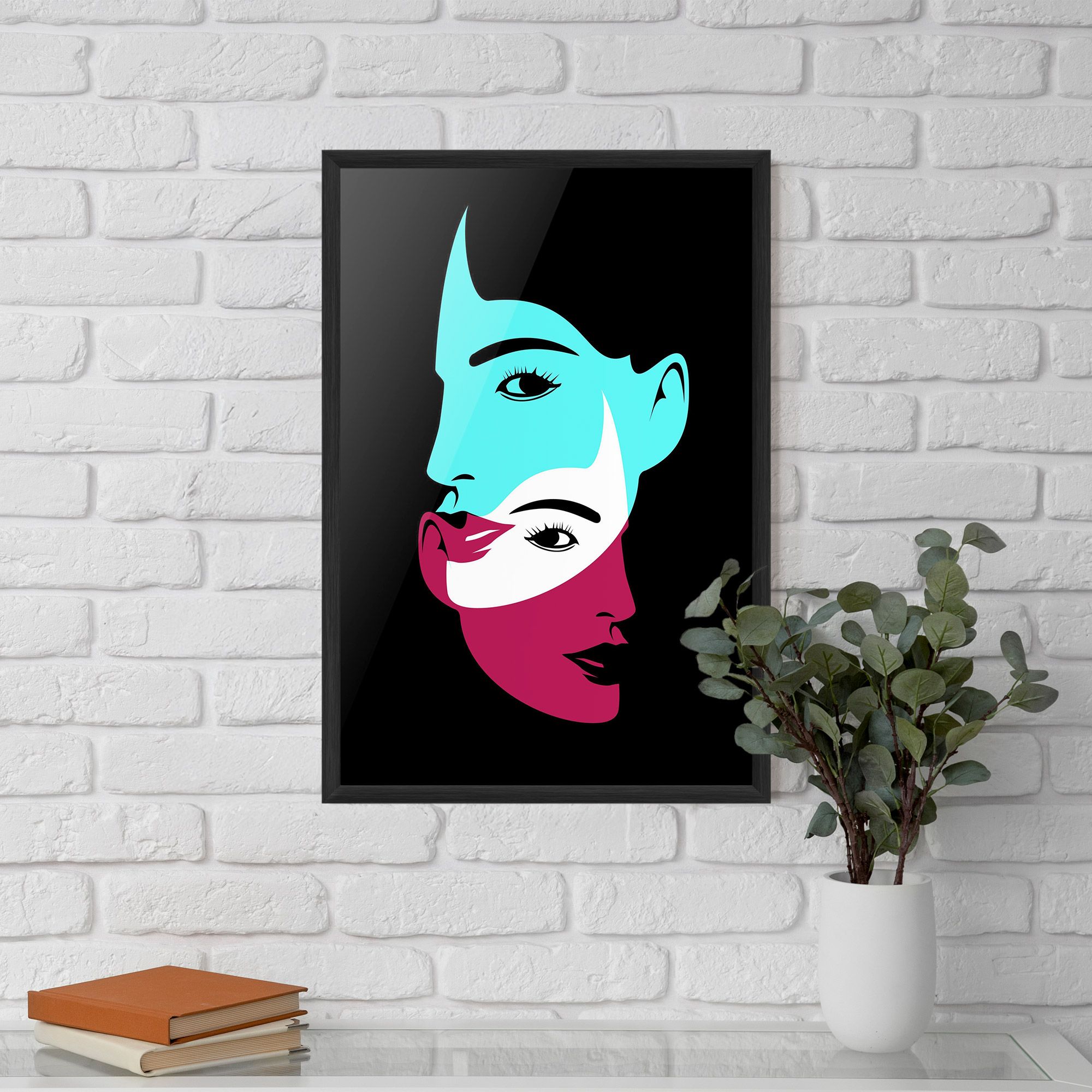 Blue Pink Women mockup 5