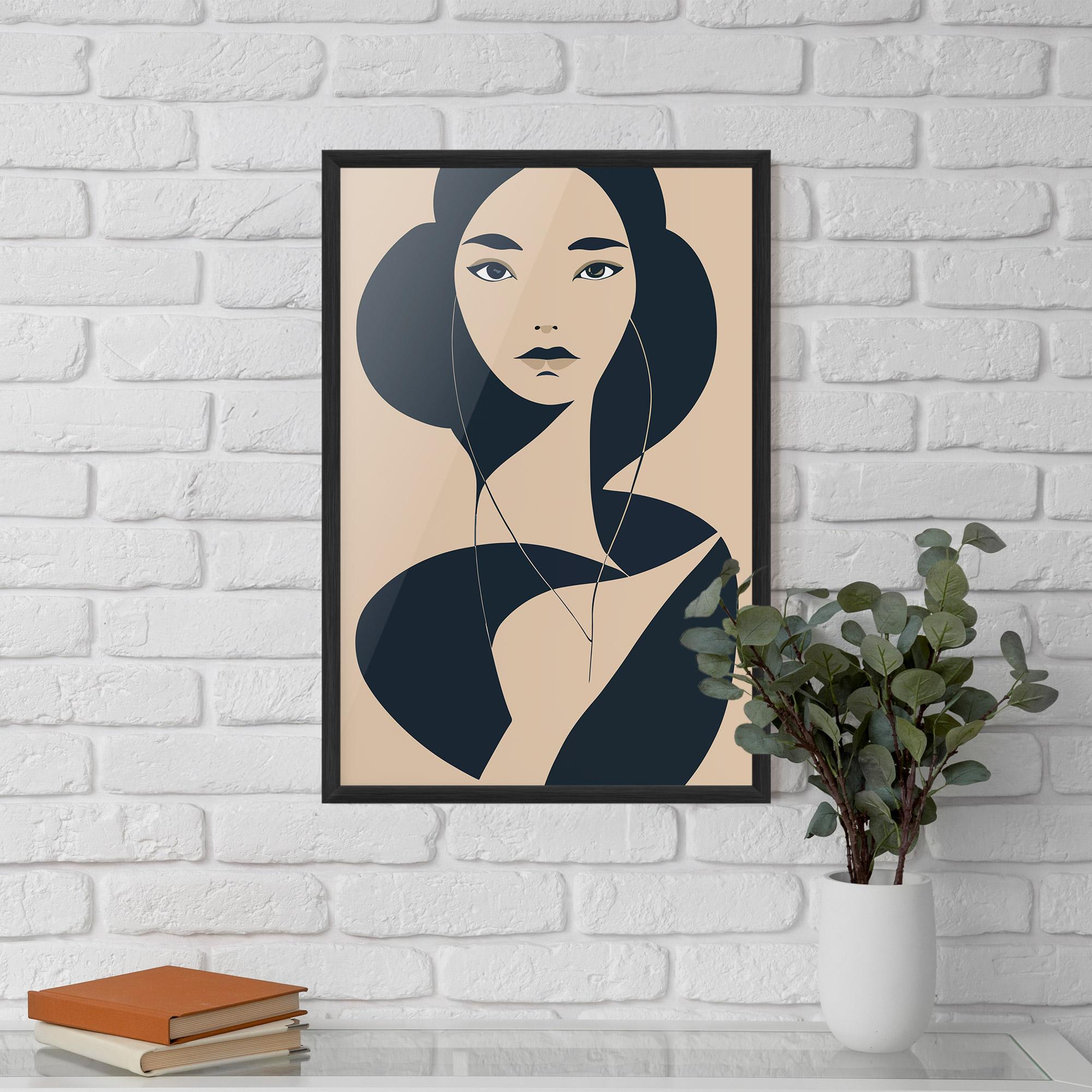 Poster Înrămat Cream Blue Woman mockup 5