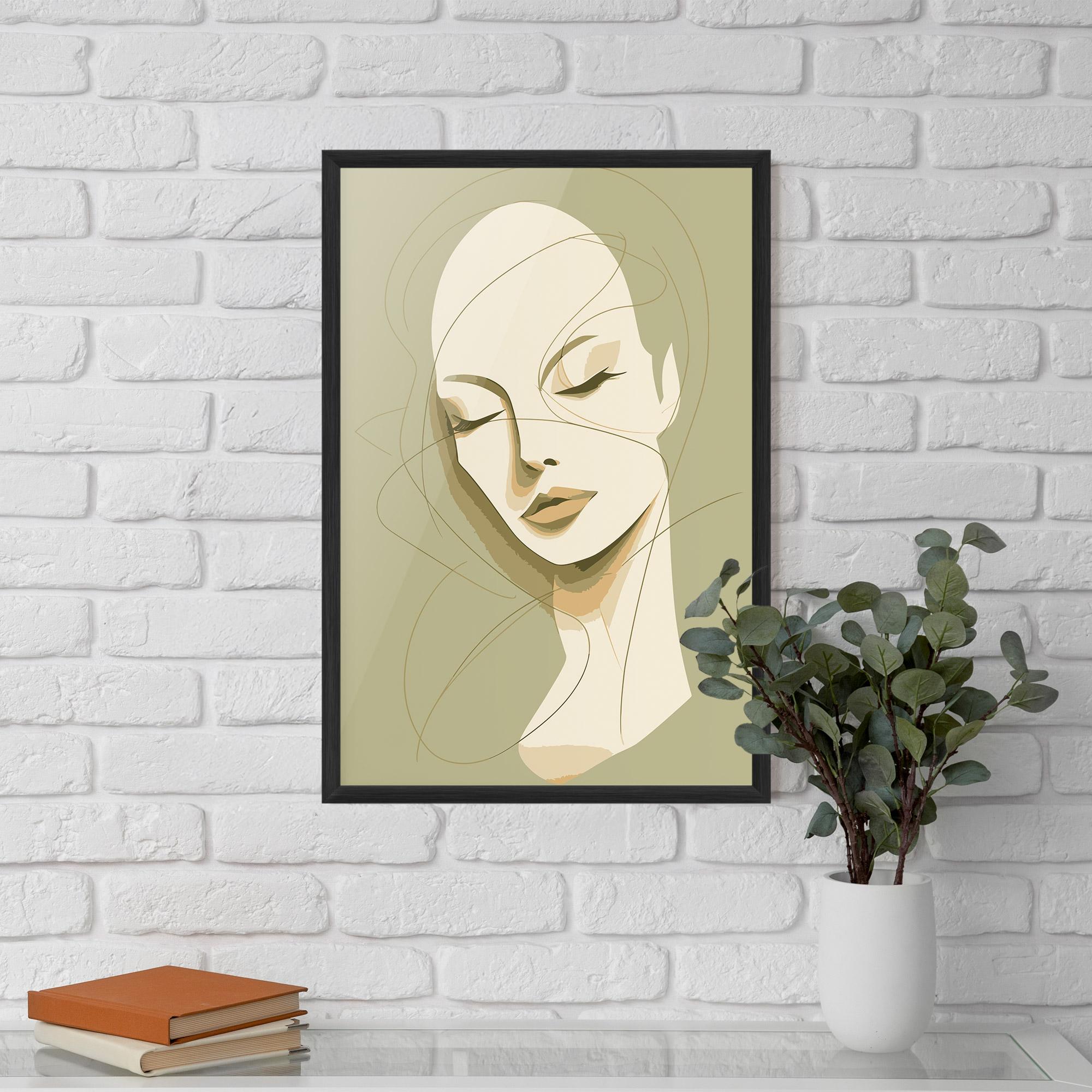 Poster Înrămat Cream Woman Head mockup 5