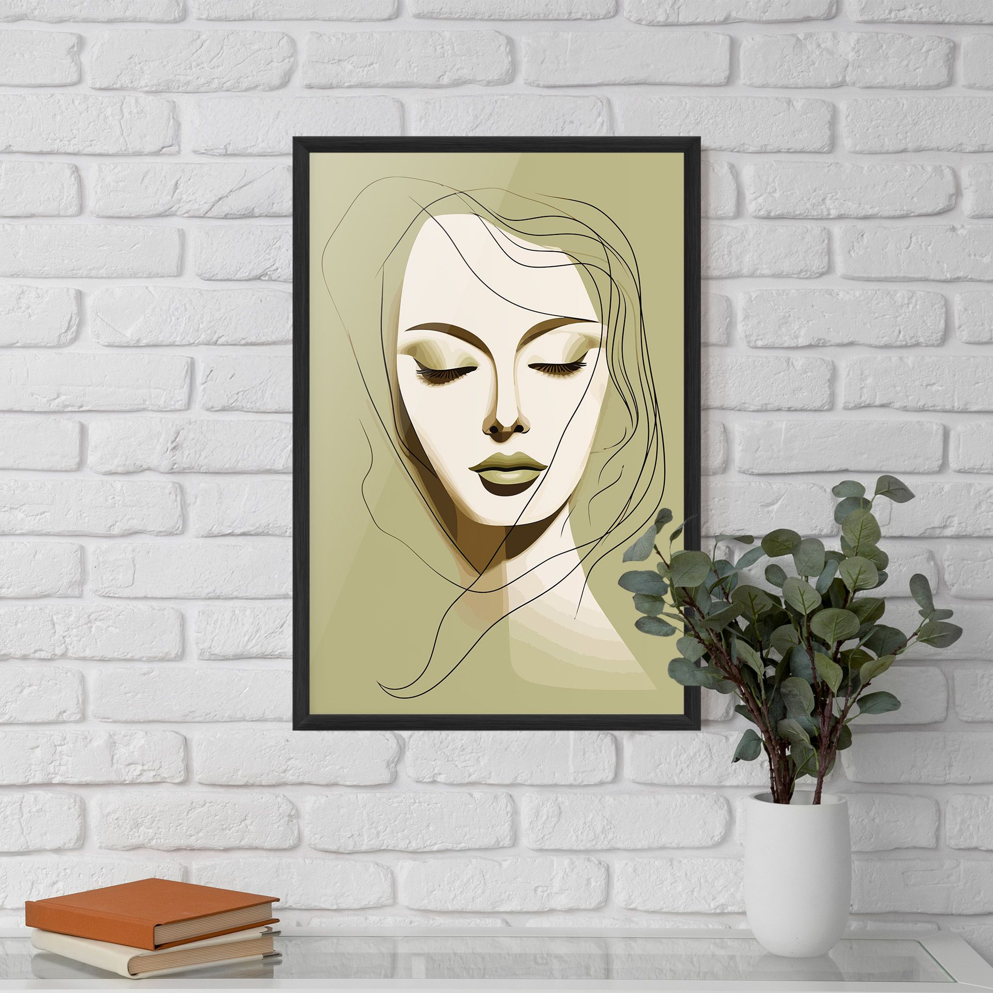 Cream Womans Face mockup 5