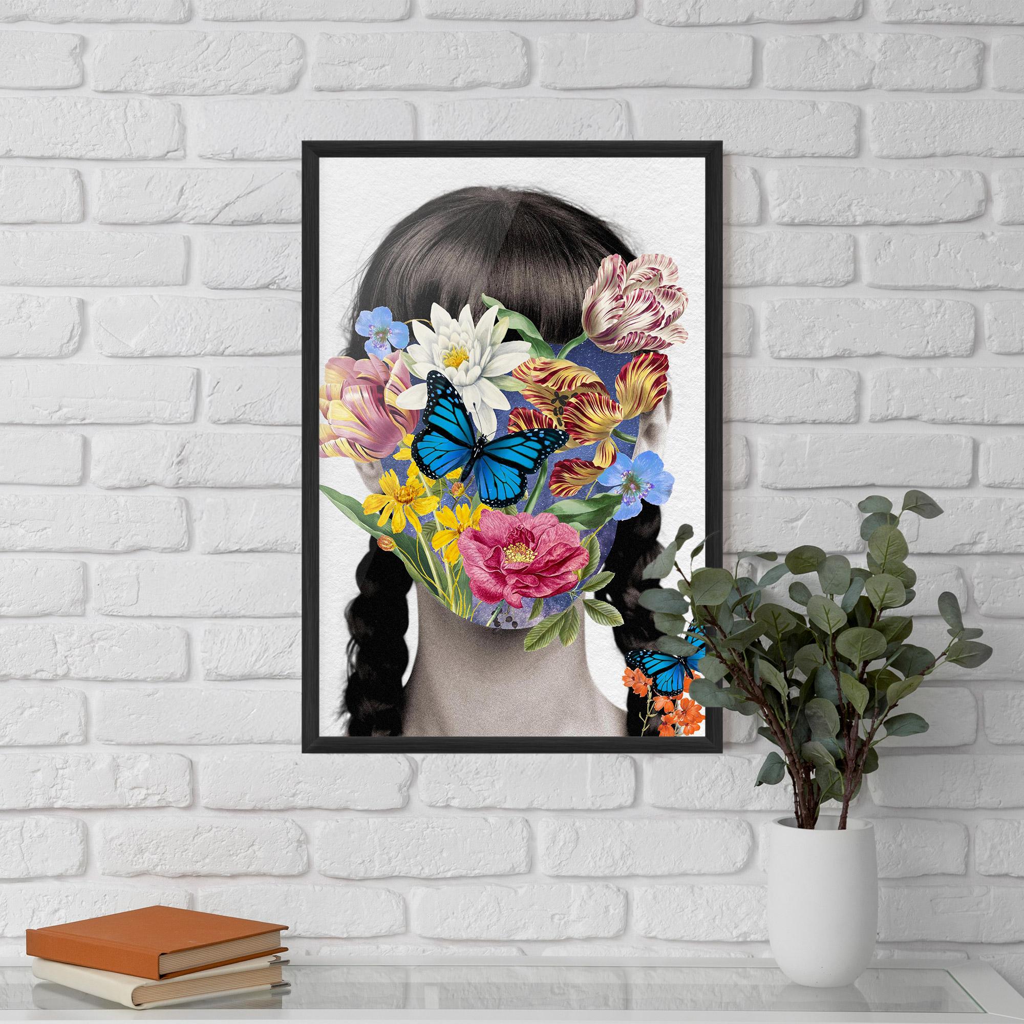 Poster Înrămat Flower Face Woman mockup 5