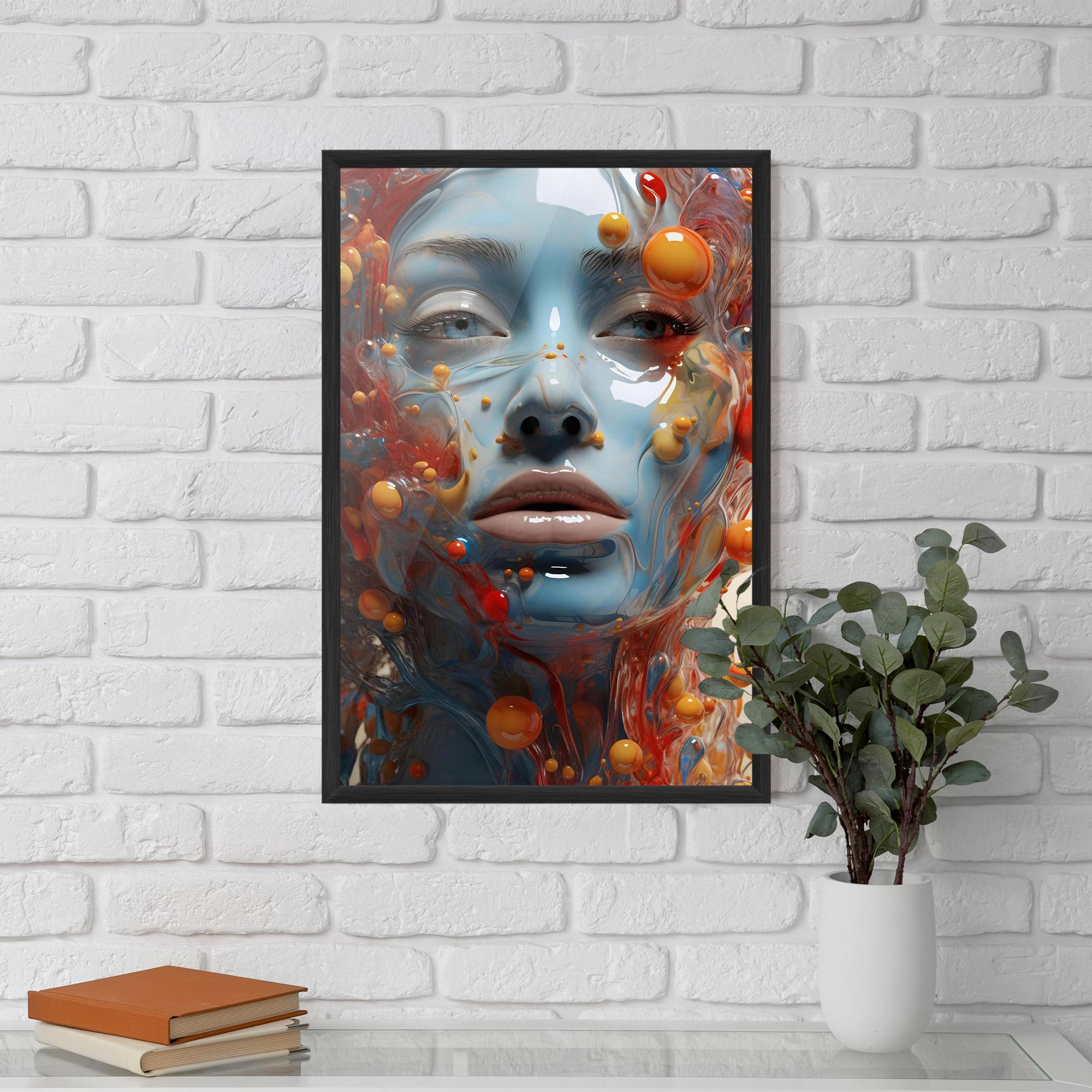 Poster Înrămat Pretty Blue Face mockup 5