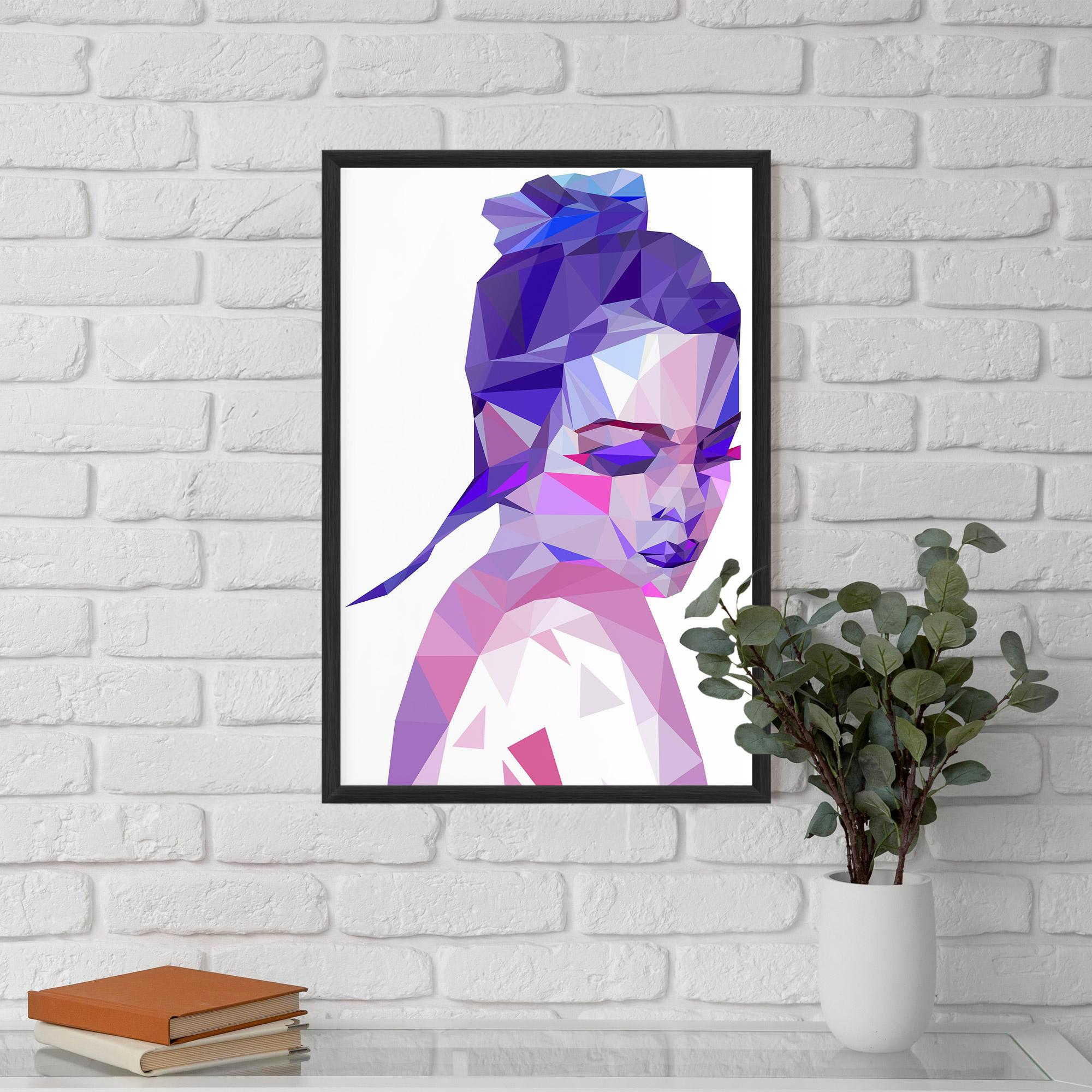 Poster Înrămat Purple Poly Girl mockup 5