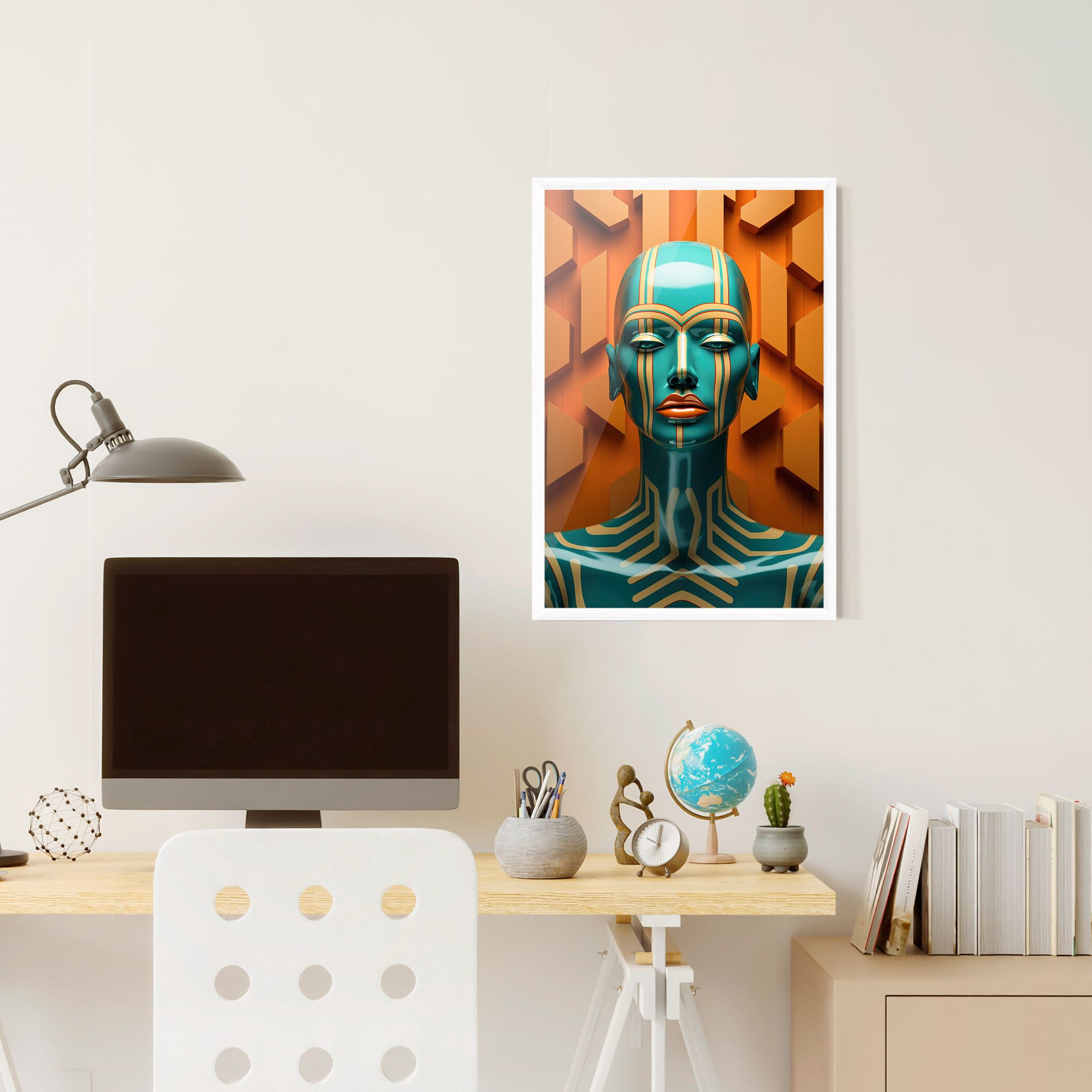 Abstract Blue Woman mockup 6