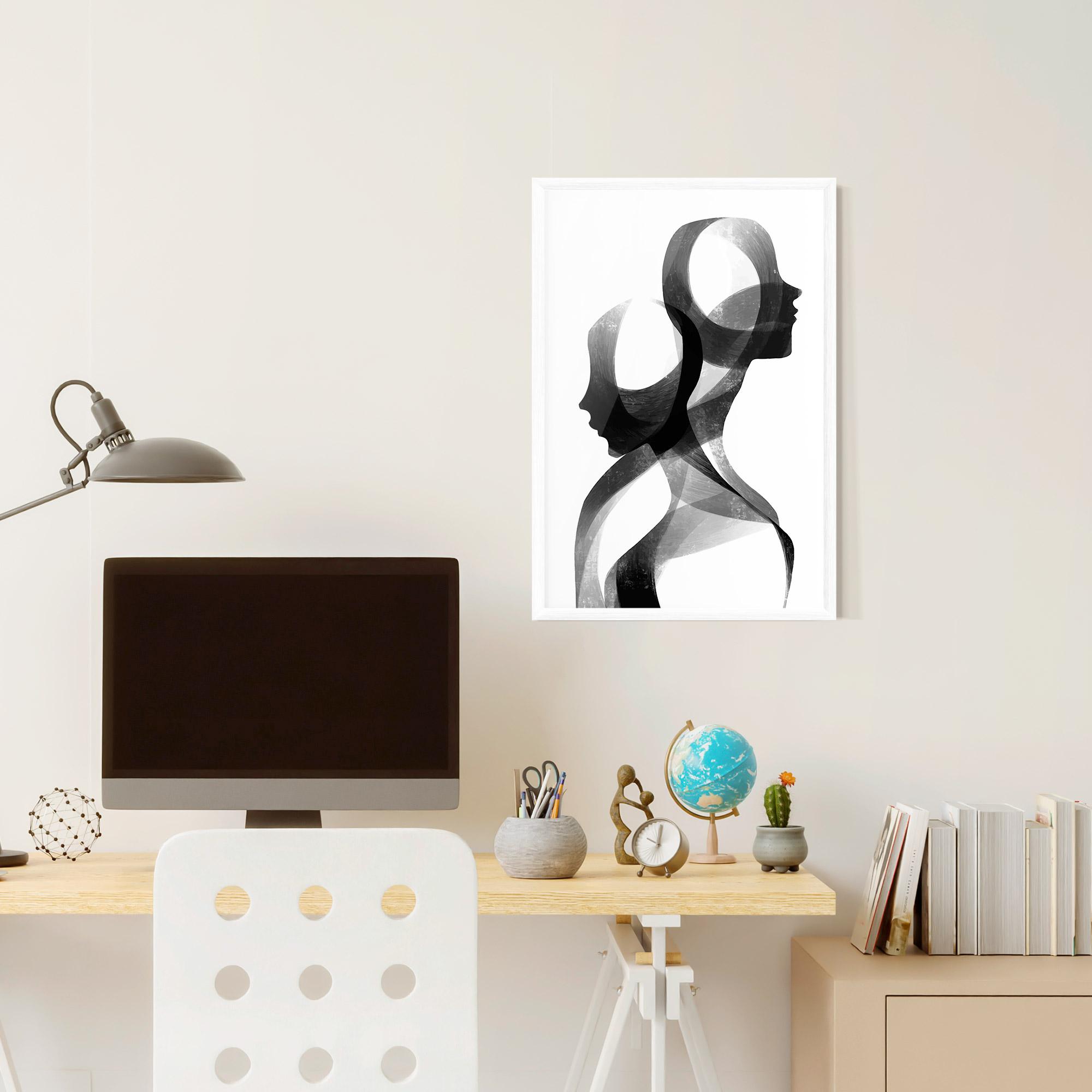 Poster Înrămat Abstract Grey Couple mockup 6