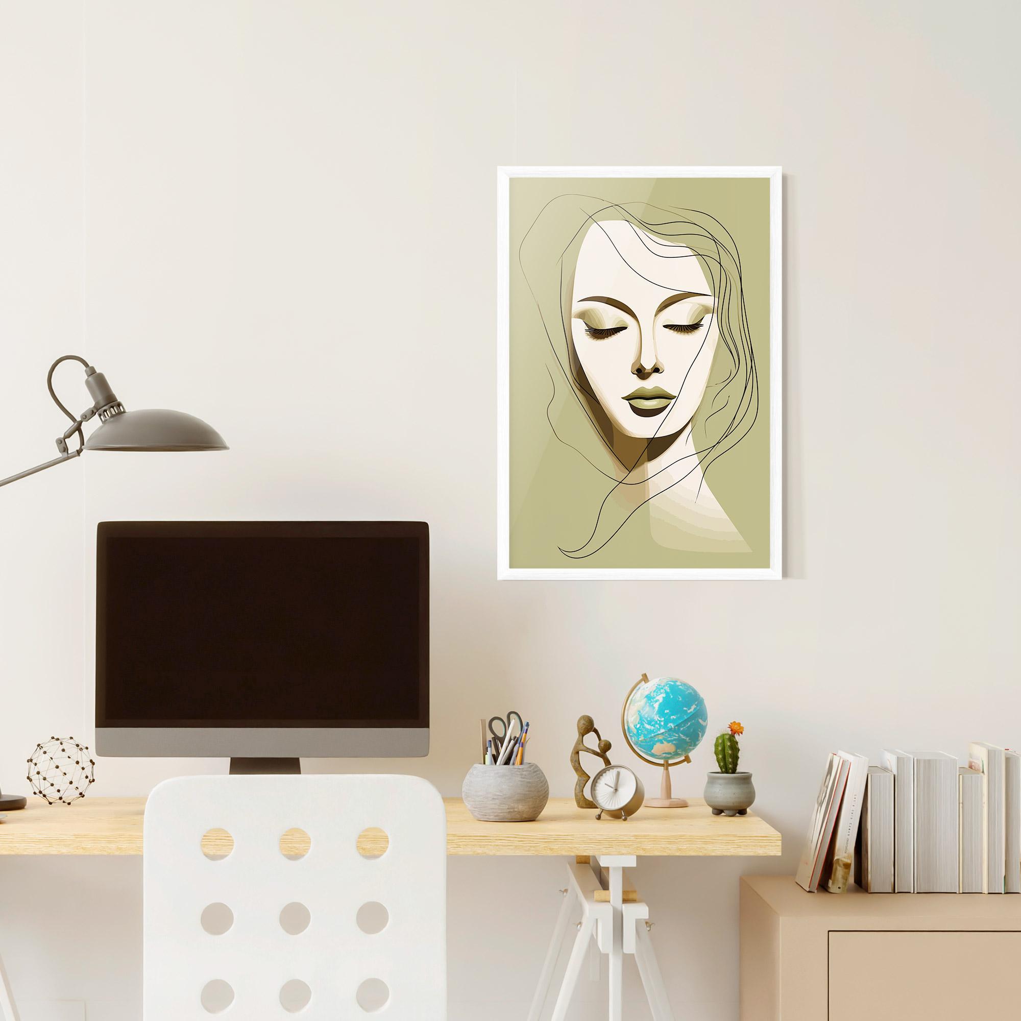 Poster Înrămat Cream Womans Face mockup 6