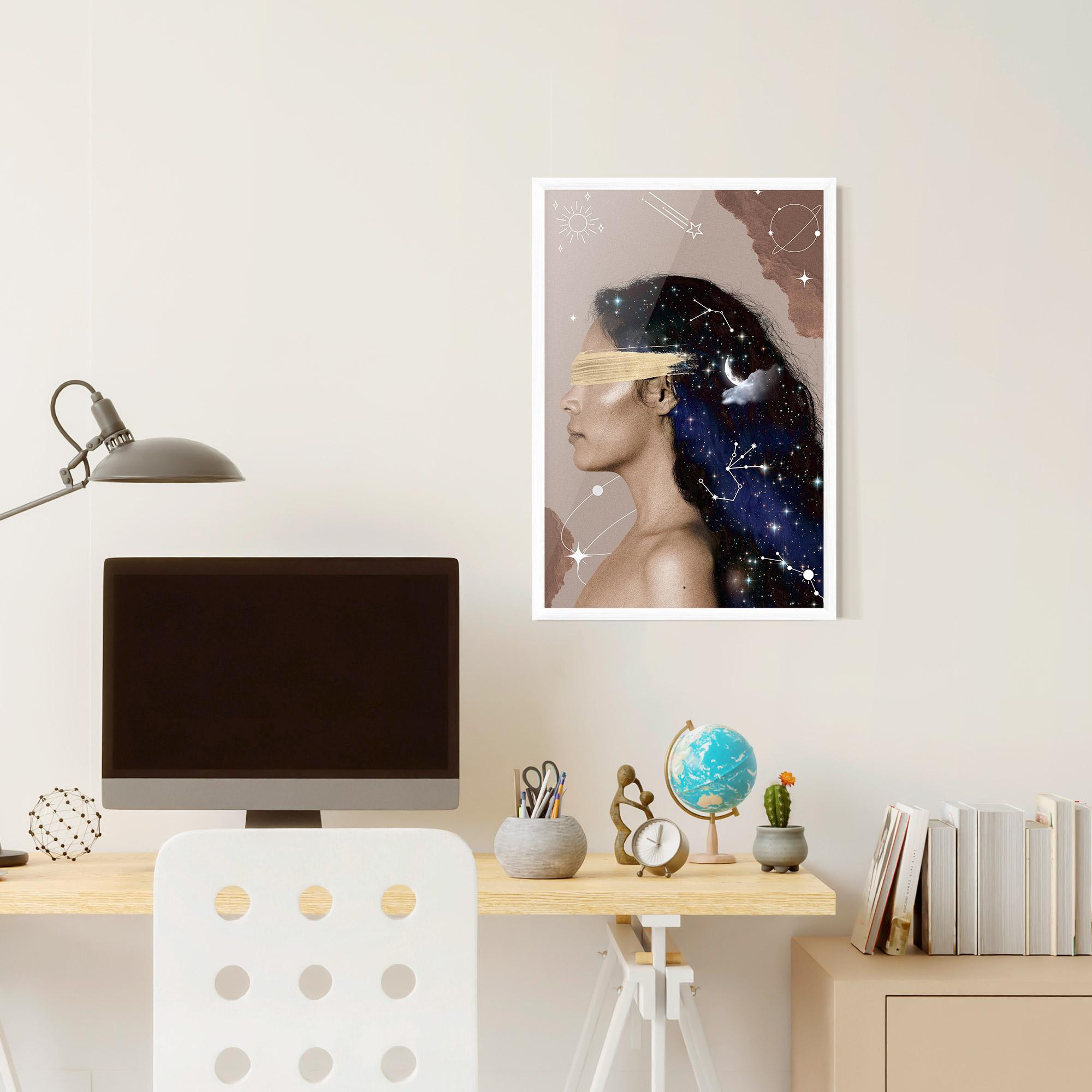 Poster Înrămat Galaxy Hair mockup 6