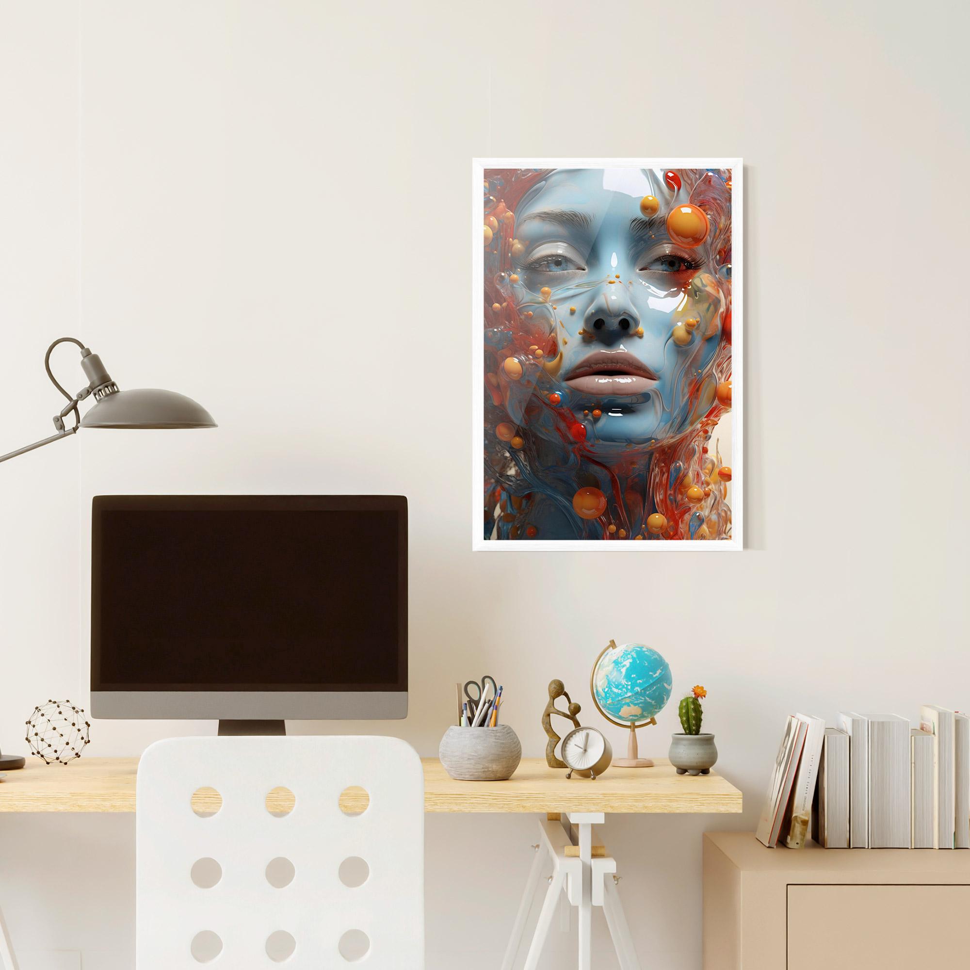 Poster Înrămat Pretty Blue Face mockup 6