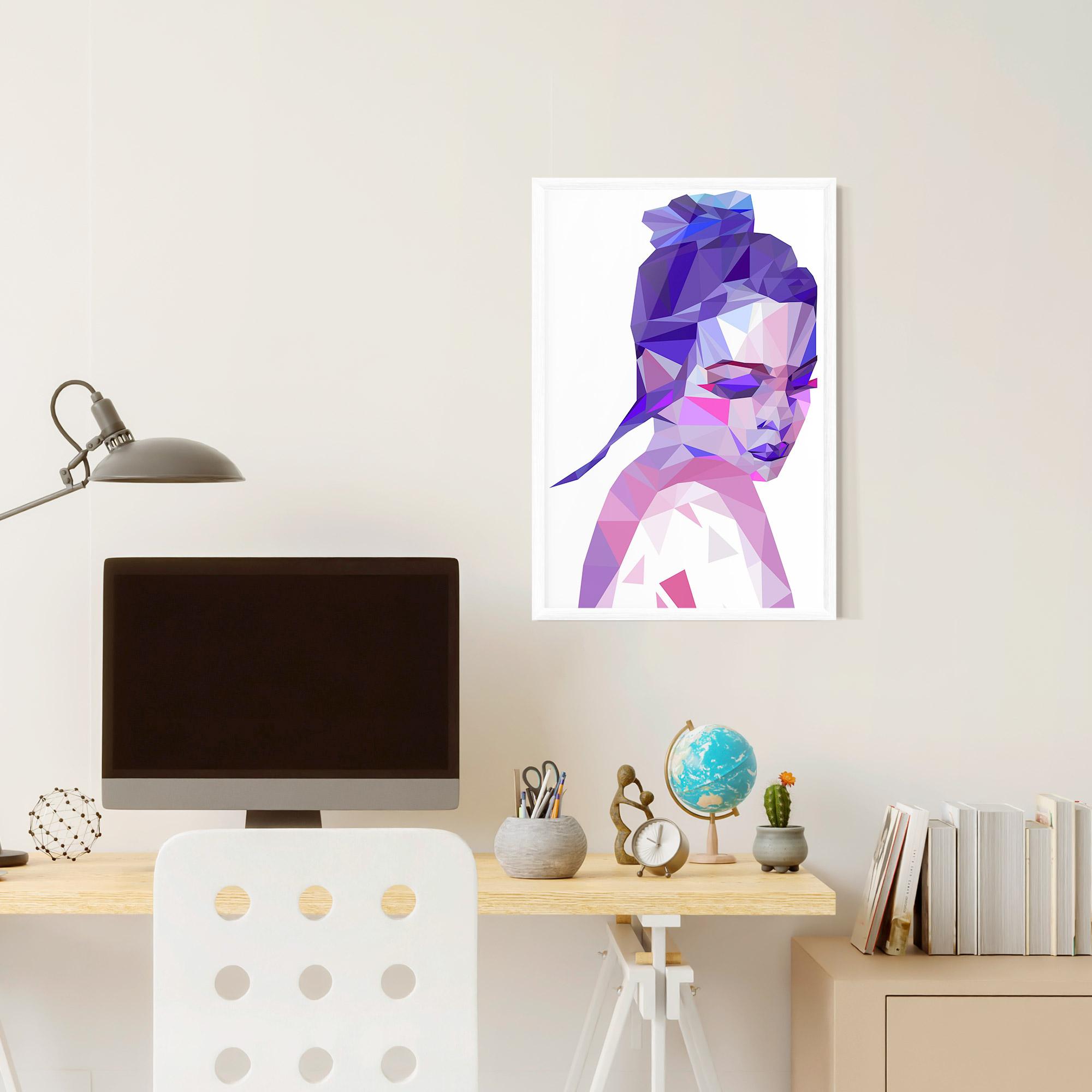 Poster Înrămat Purple Poly Girl mockup 6