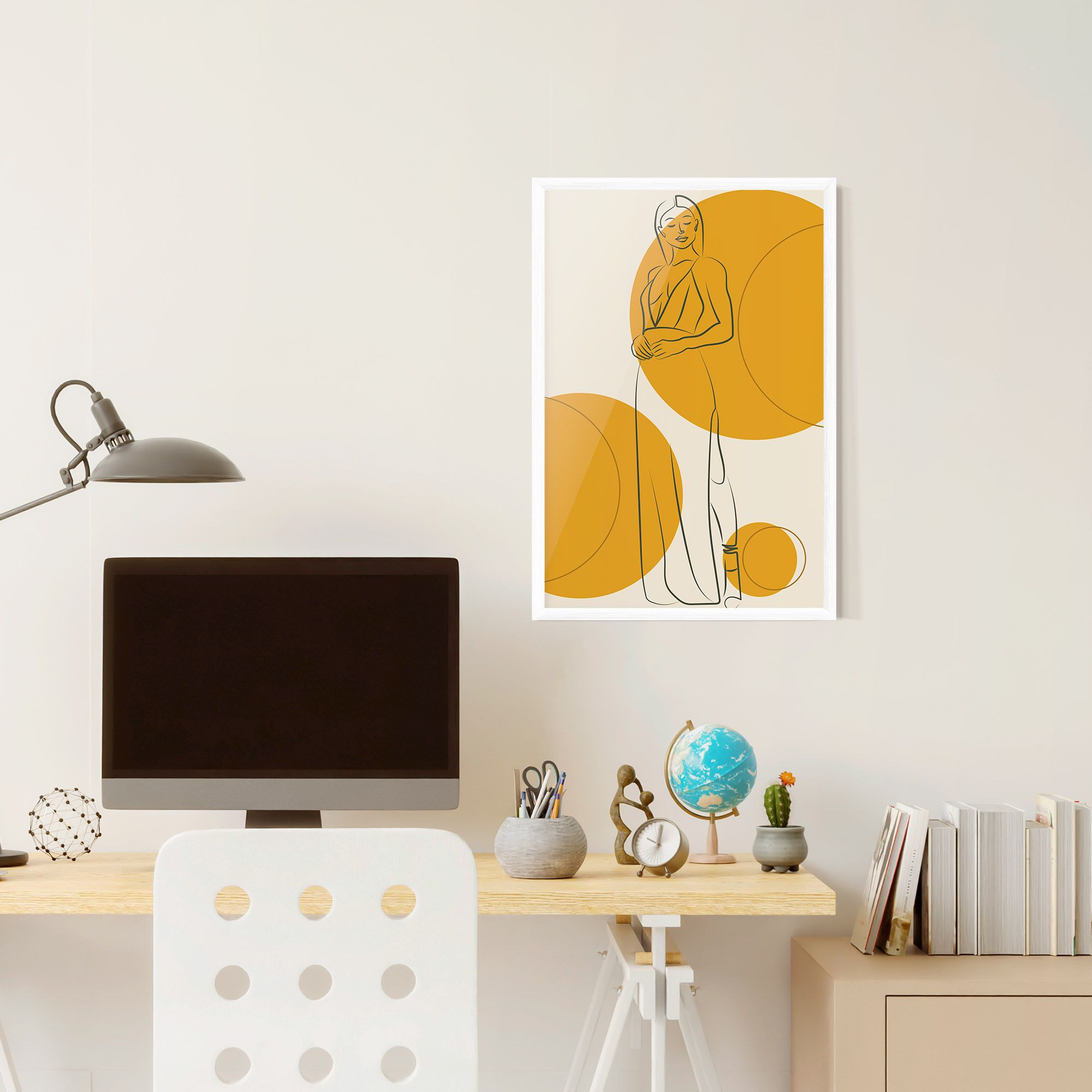 Yellow Circle Lady mockup 6