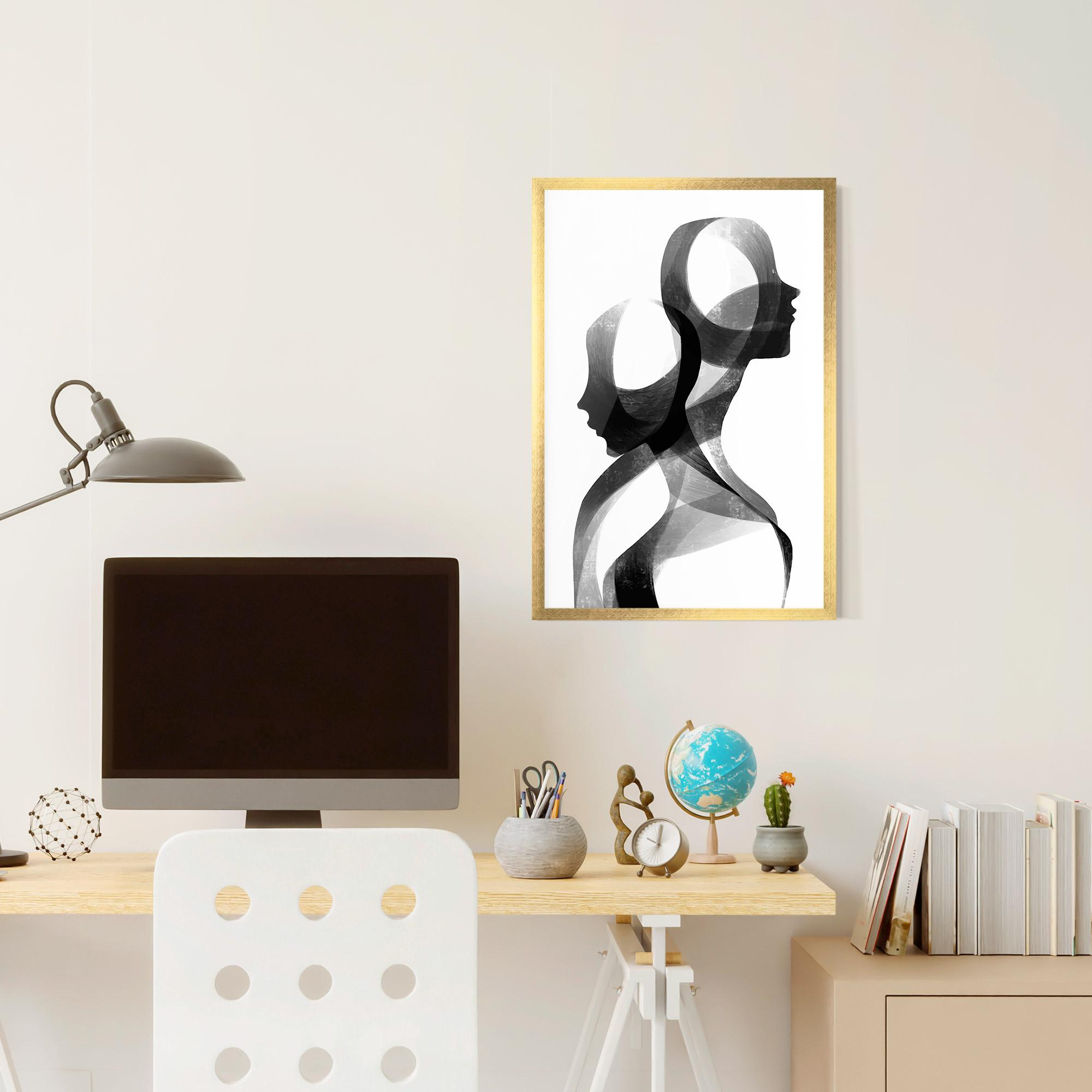 Poster Înrămat Abstract Grey Couple mockup 6