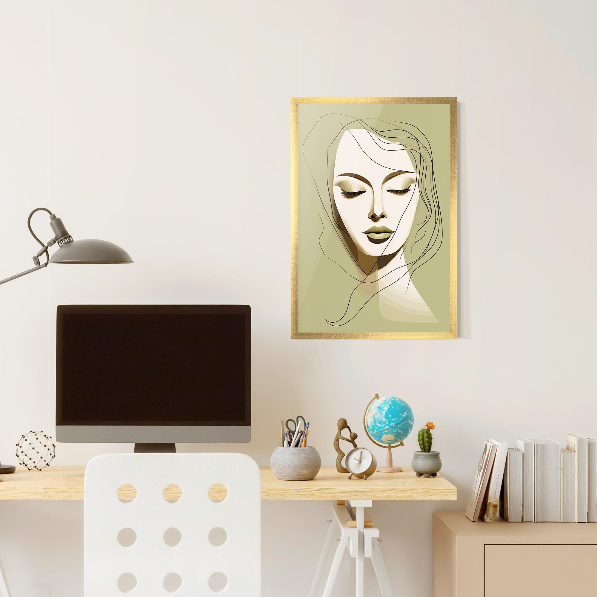 Poster Înrămat Cream Womans Face mockup 6