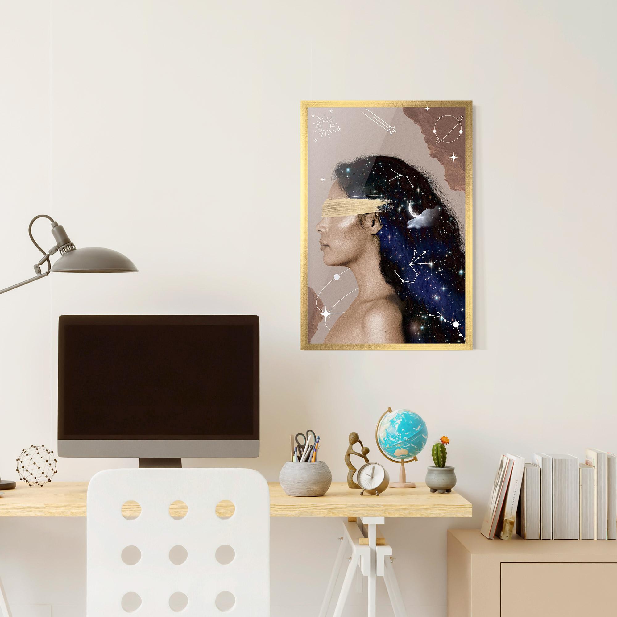 Poster Înrămat Galaxy Hair mockup 6