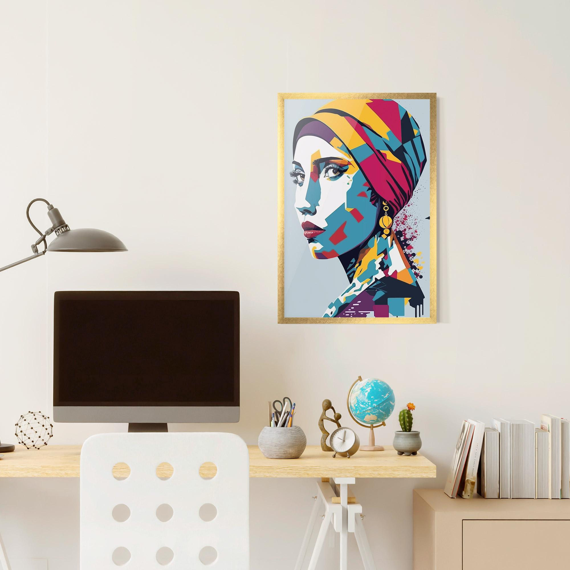 Poster Înrămat Long Face Woman mockup 6