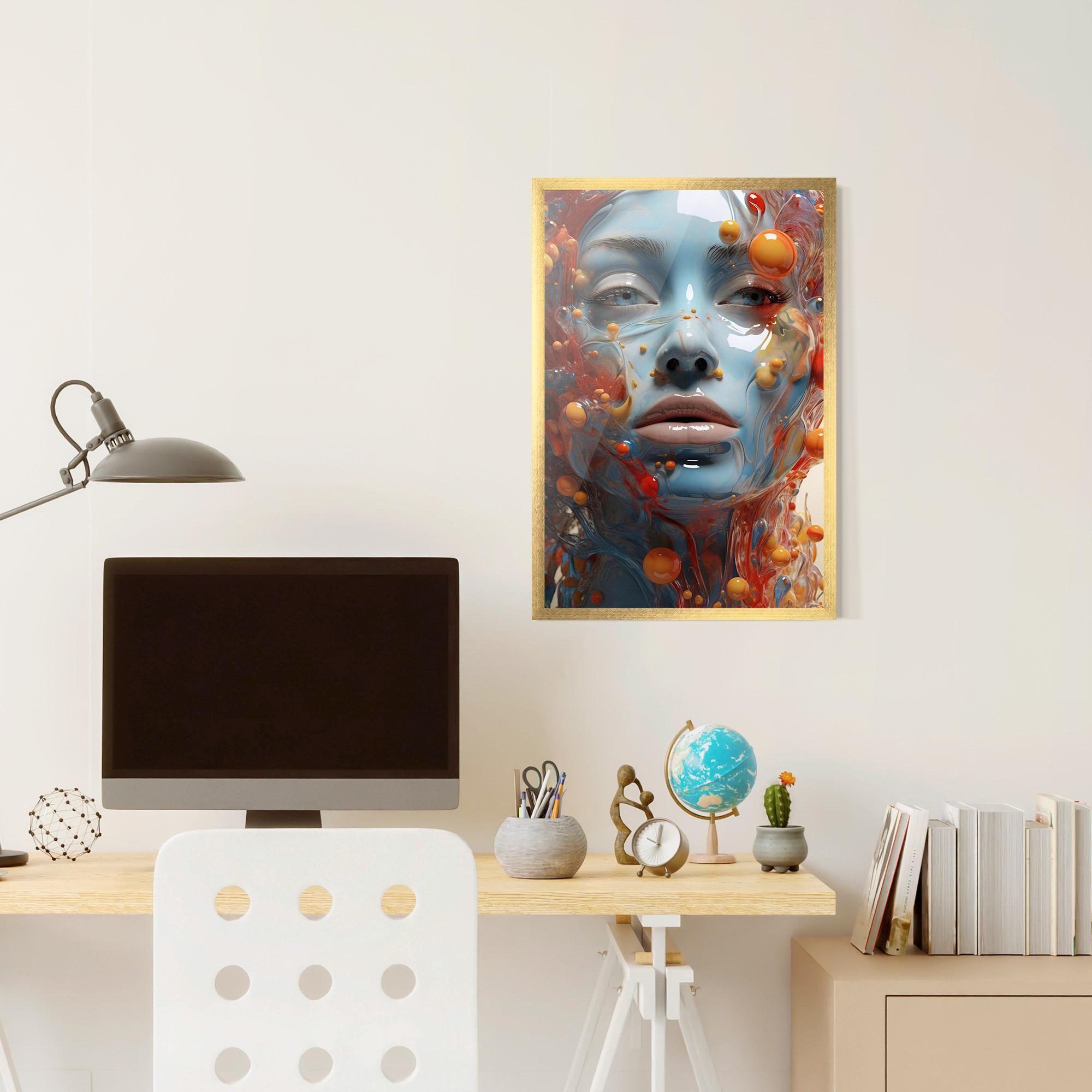 Poster Înrămat Pretty Blue Face mockup 6