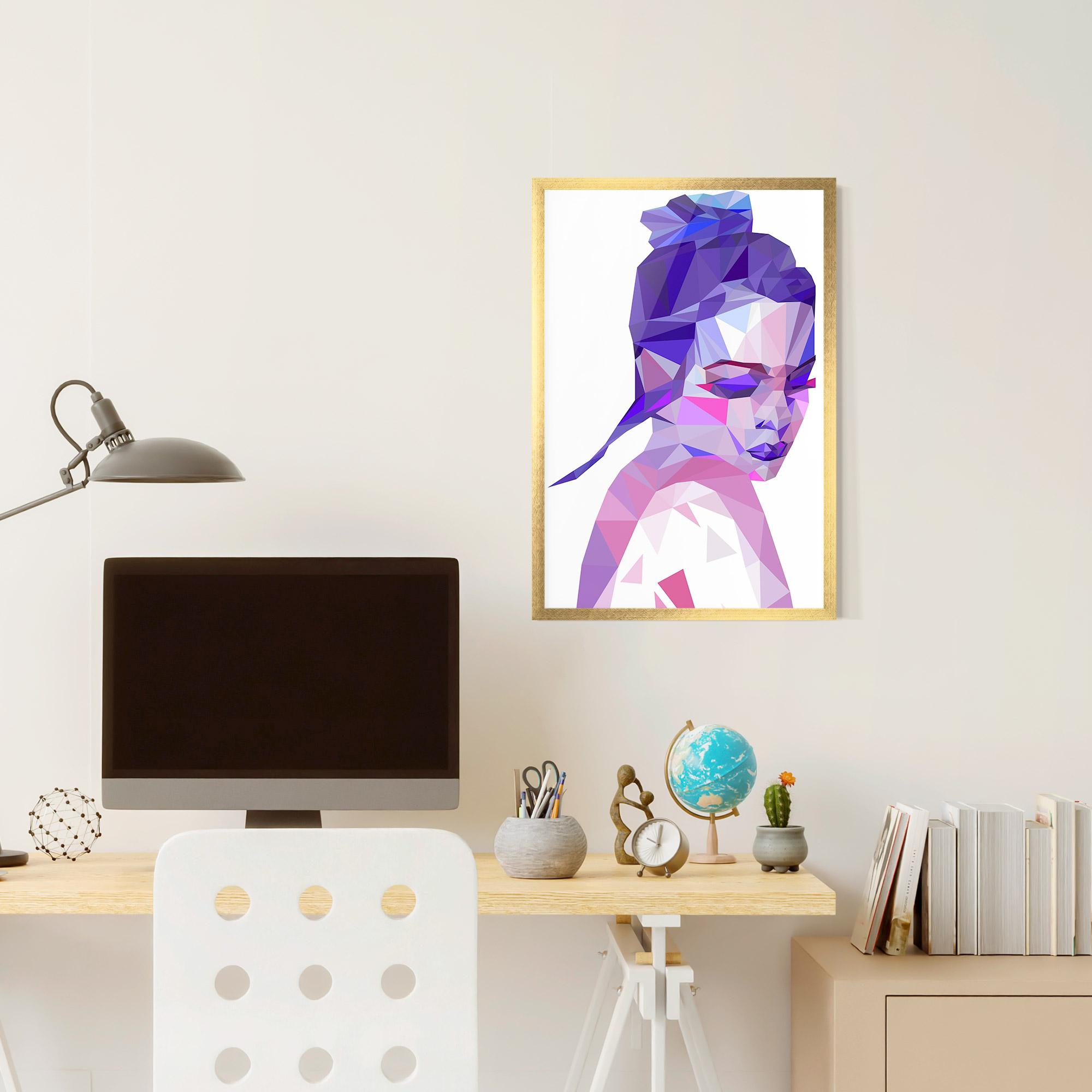 Poster Înrămat Purple Poly Girl mockup 6