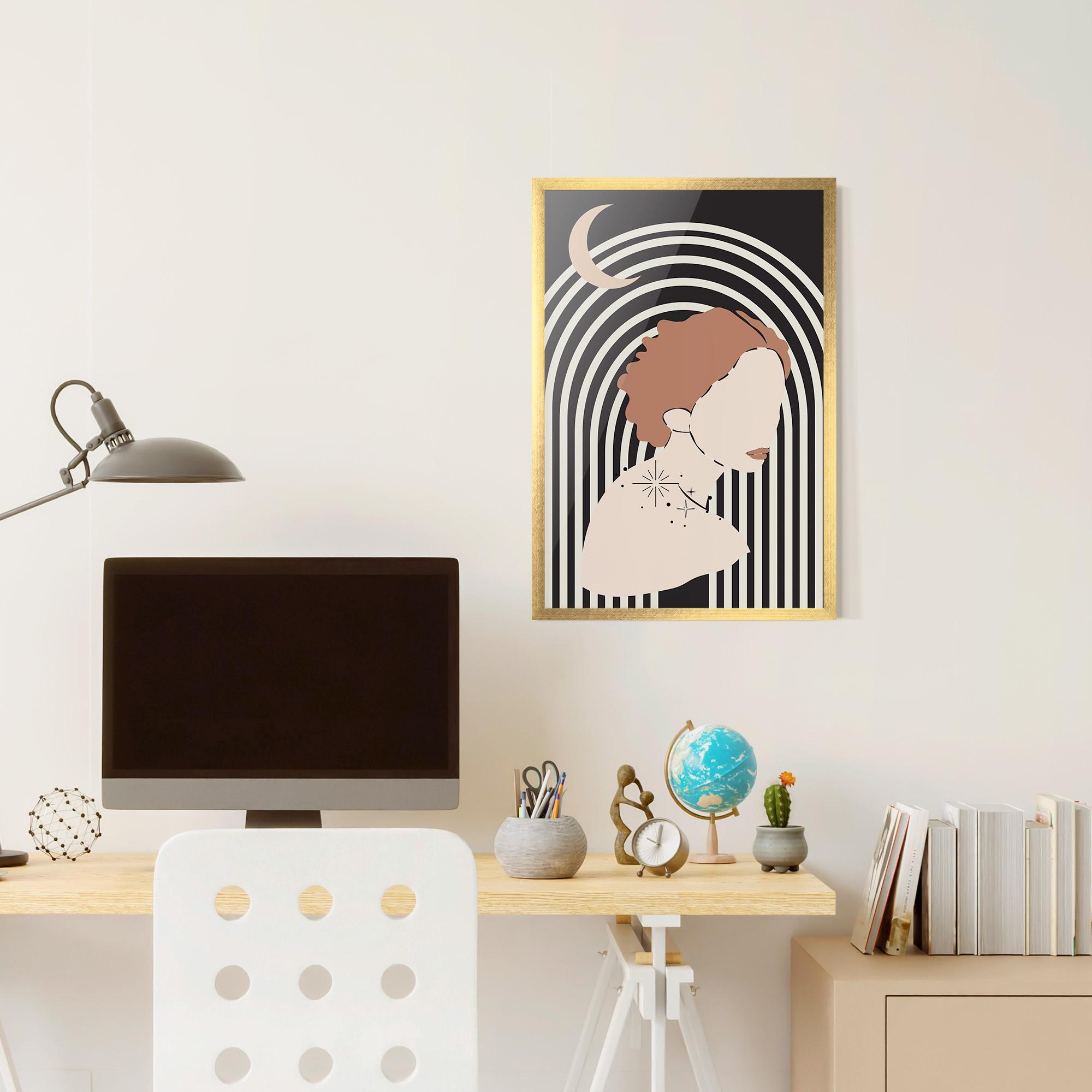 Poster Înrămat Woman Orange Lips mockup 6